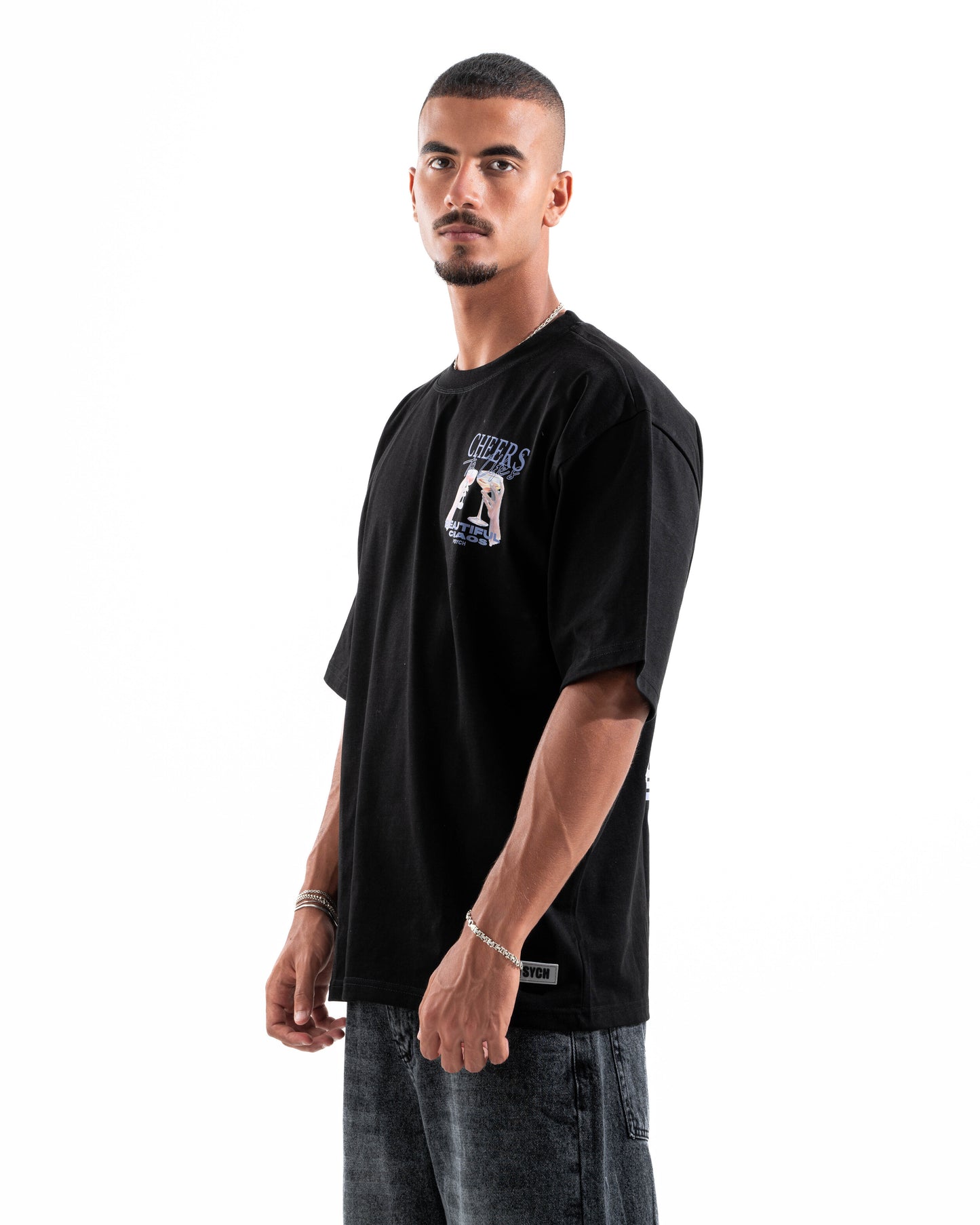 BLACK CHEERS TEE