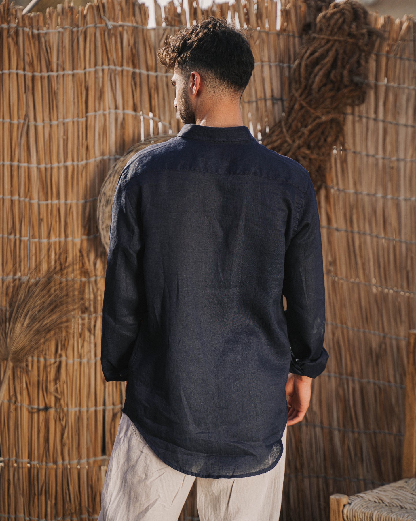 Dark Navy Linen Shirt