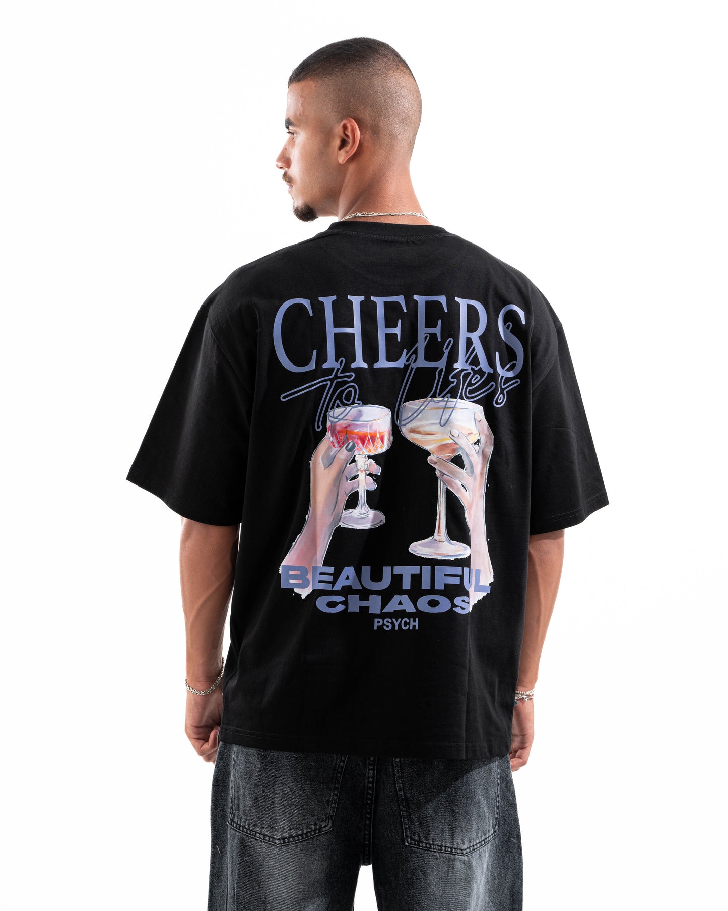 BLACK CHEERS TEE