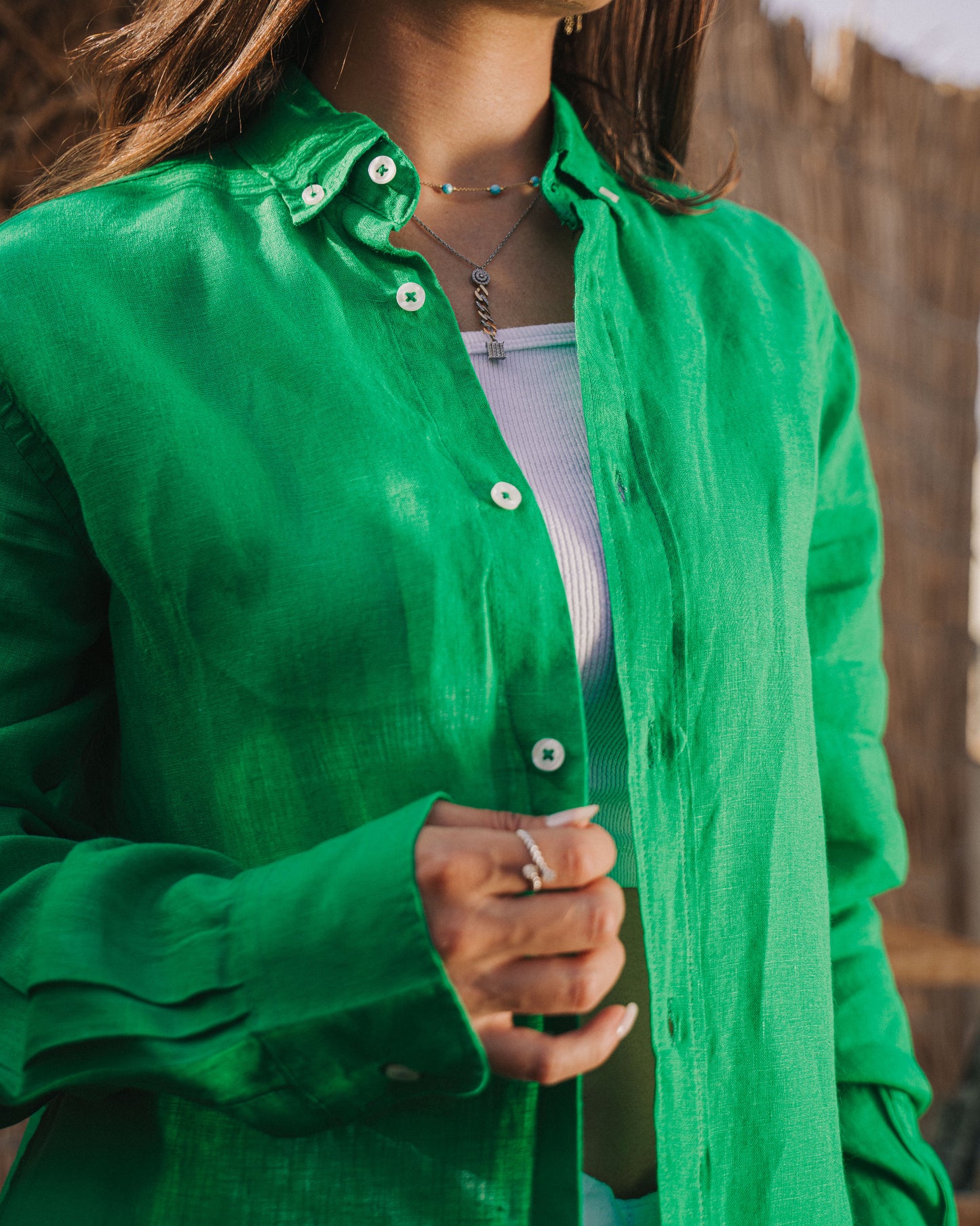 Green Linen Shirt