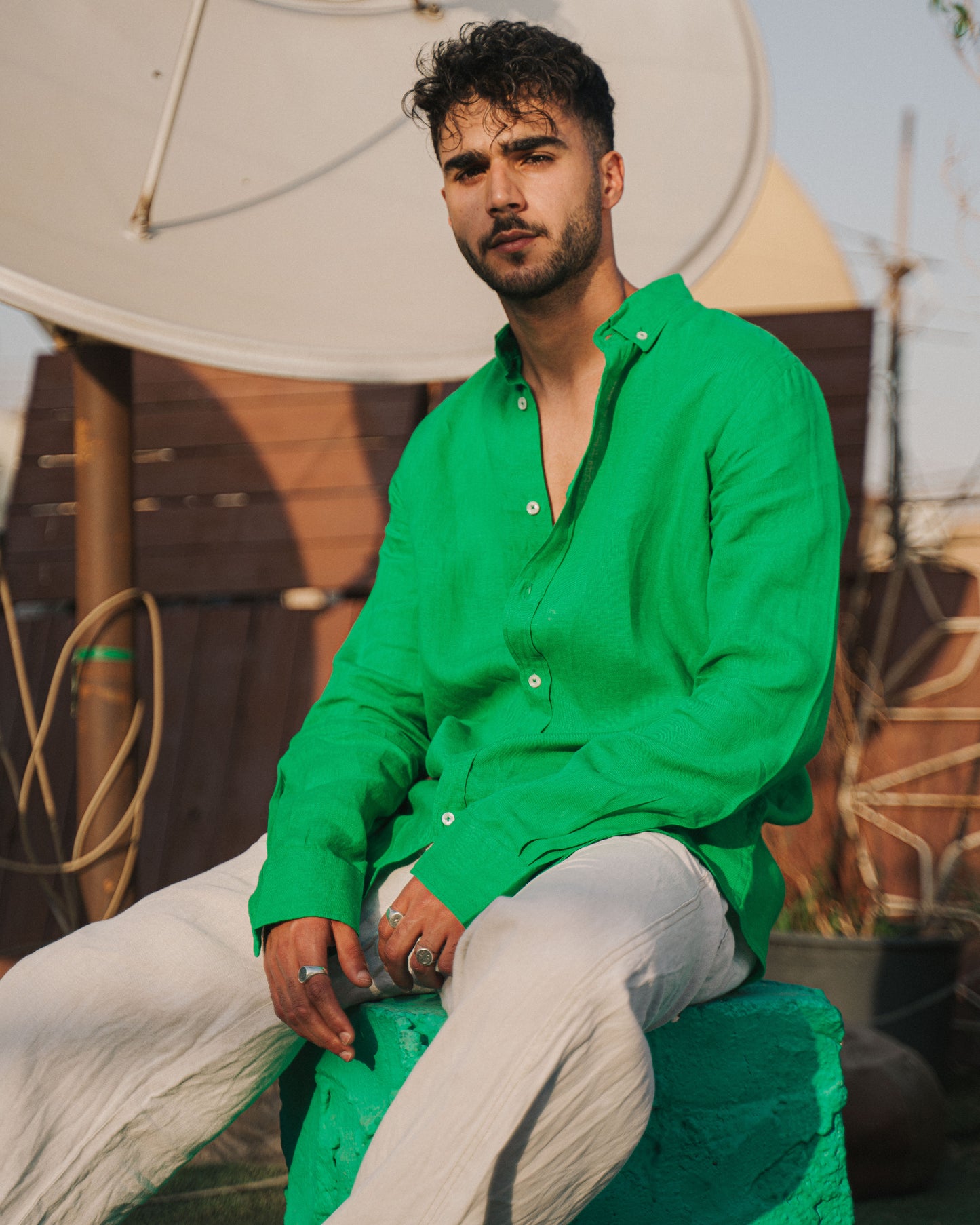 Green Linen Shirt