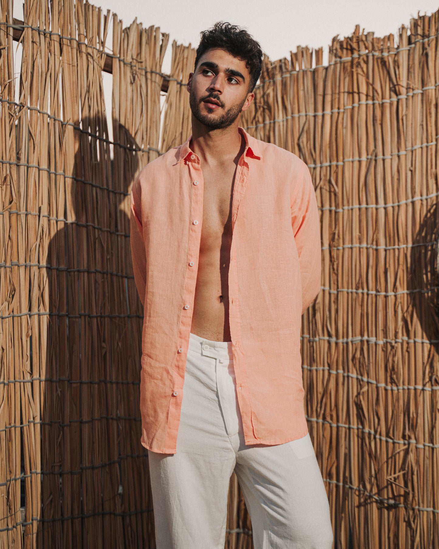 Peach Linen Shirt