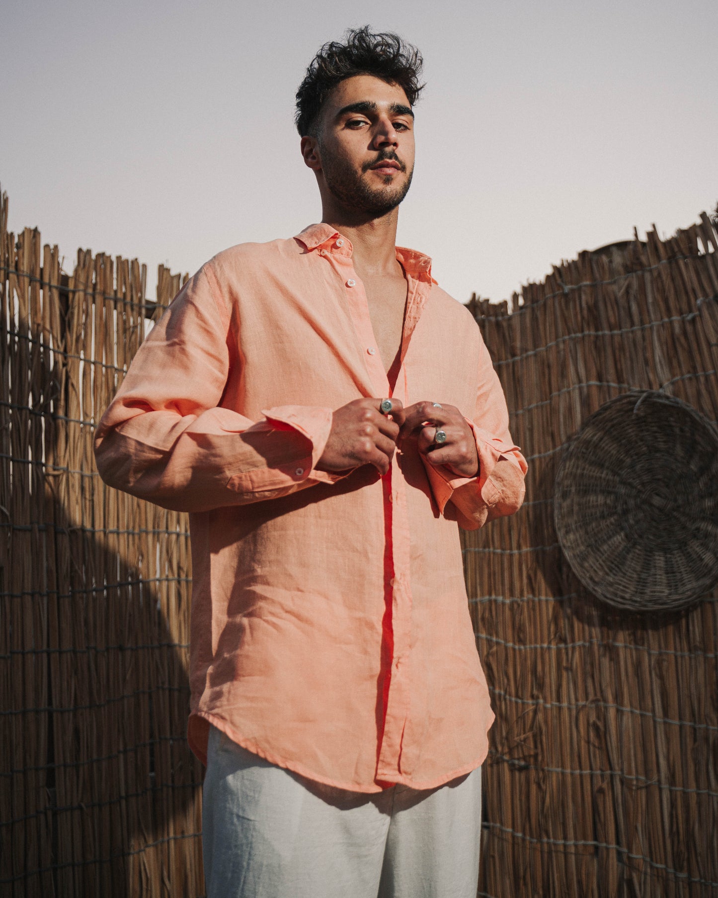 Peach Linen Shirt