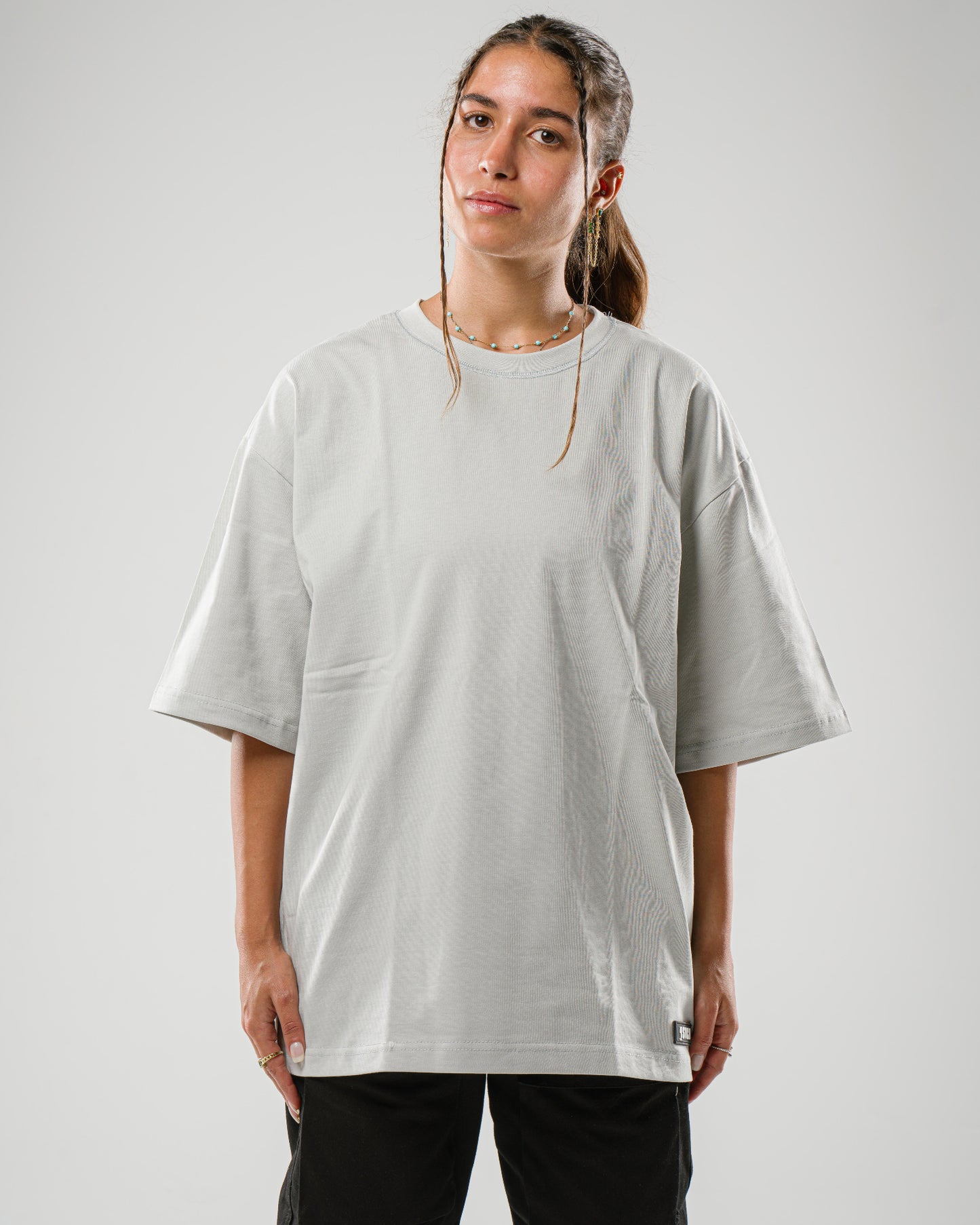 Silver Grey Oversized Tee