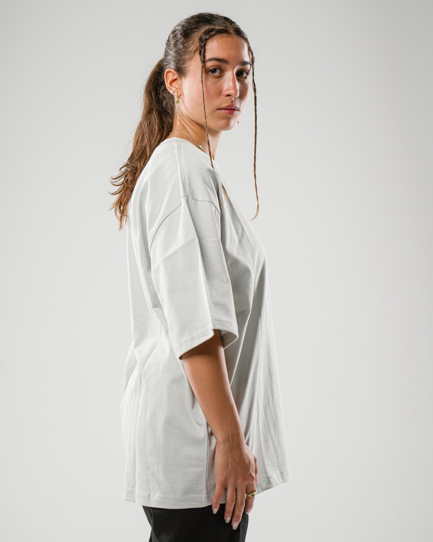 Silver Grey Oversized Tee