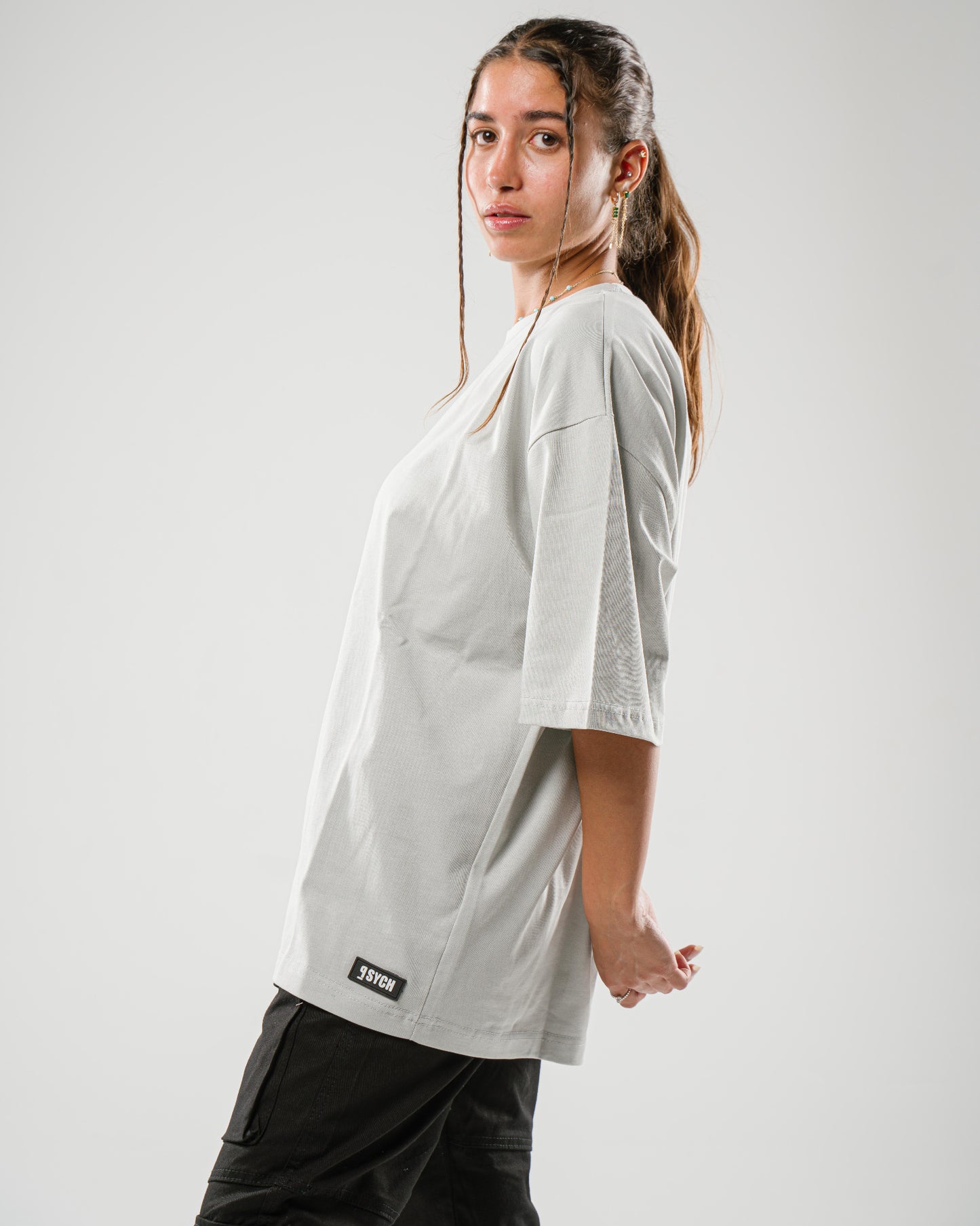 Silver Grey Oversized Tee