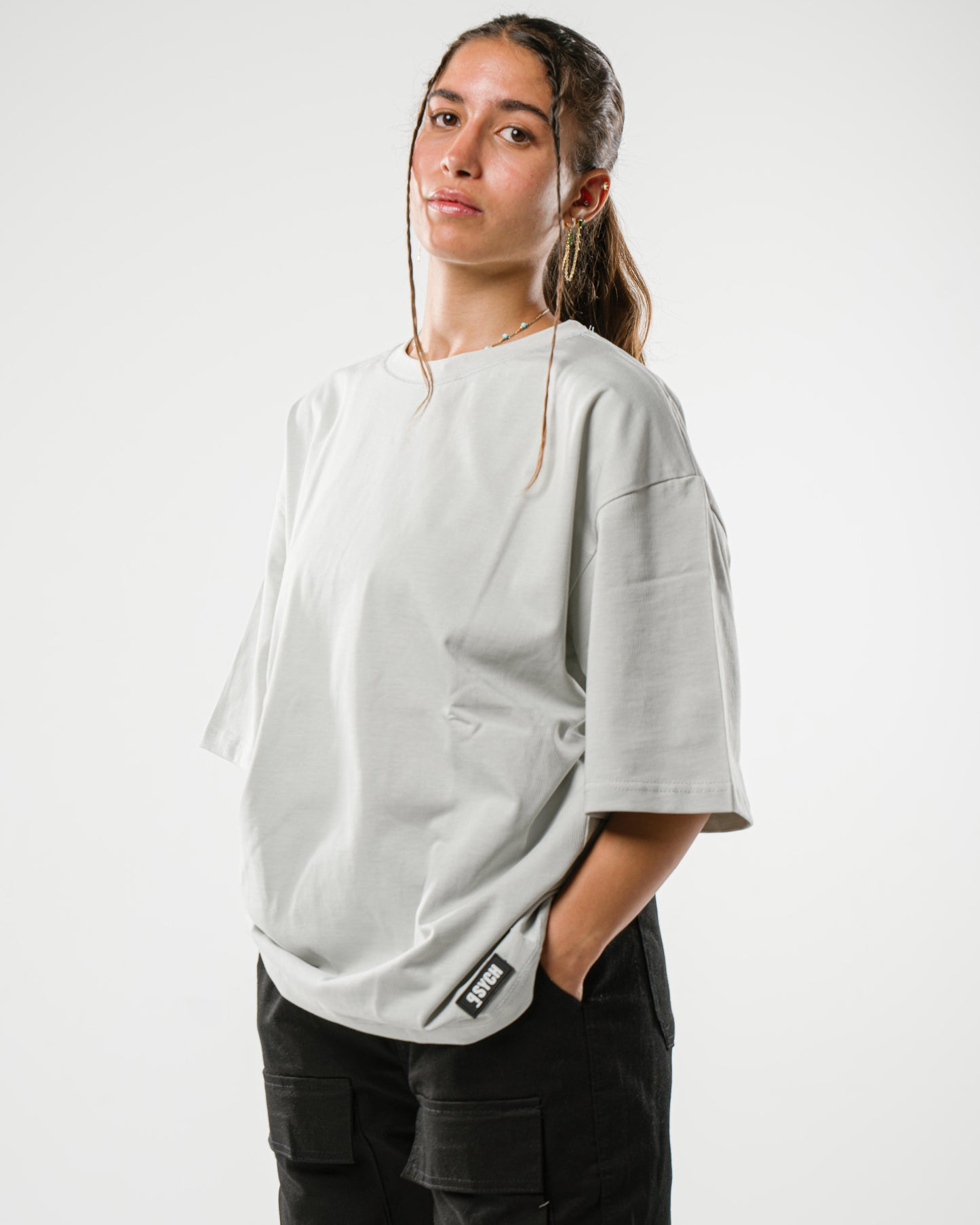 Silver Grey Oversized Tee