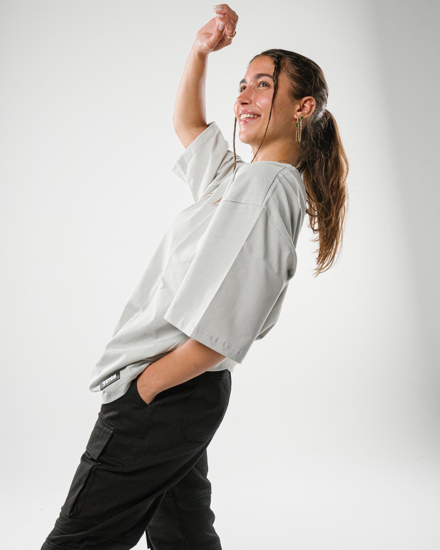 Silver Grey Oversized Tee
