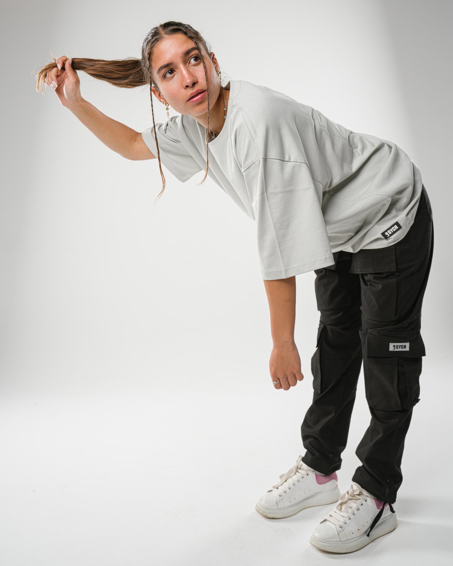 Silver Grey Oversized Tee