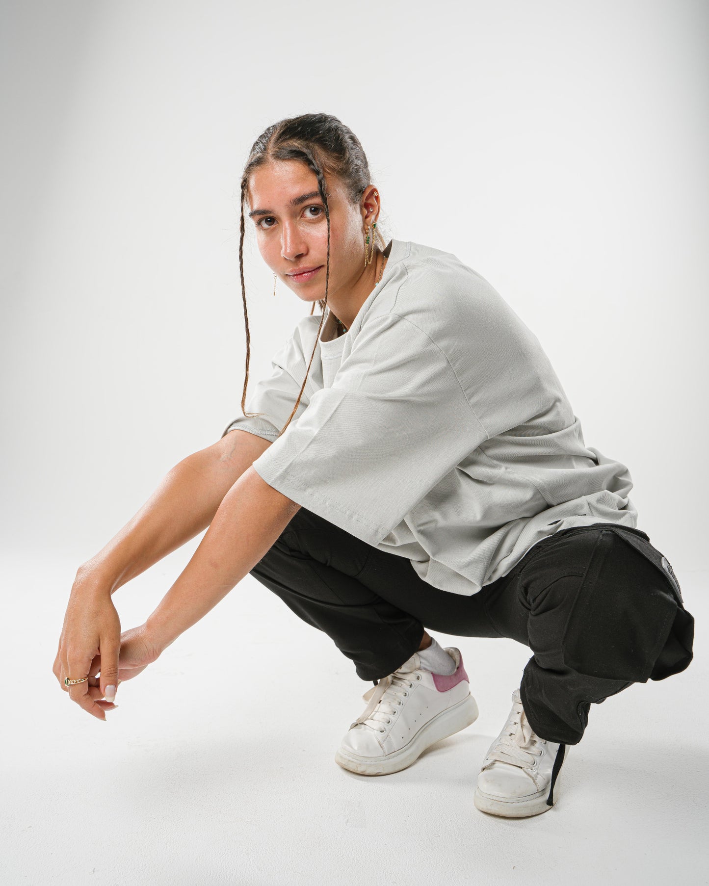 Silver Grey Oversized Tee