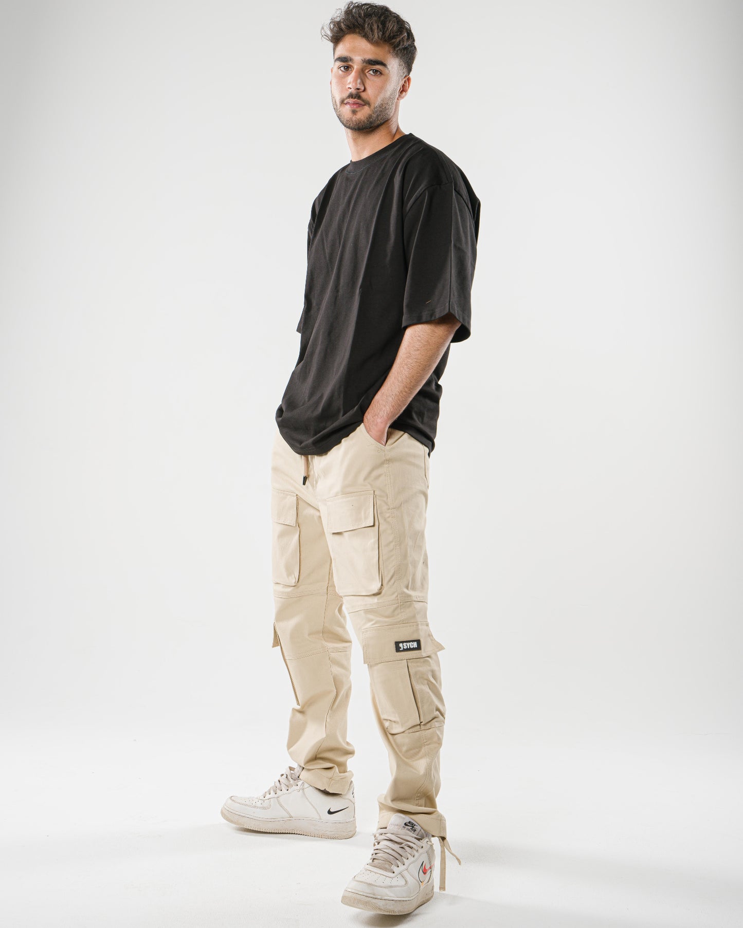 Multi-Pockets Beige Cargo Pants