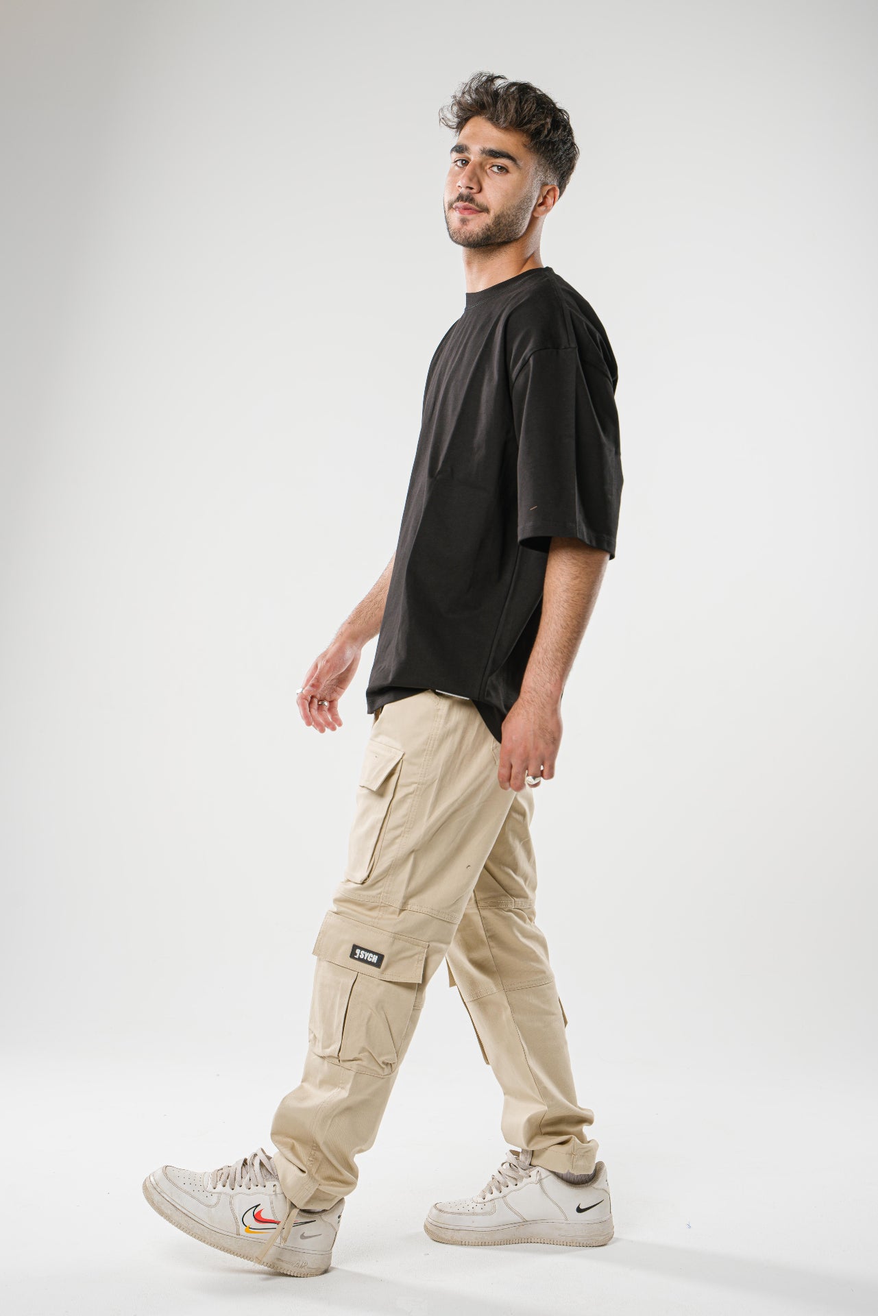 Multi-Pockets Beige Cargo Pants