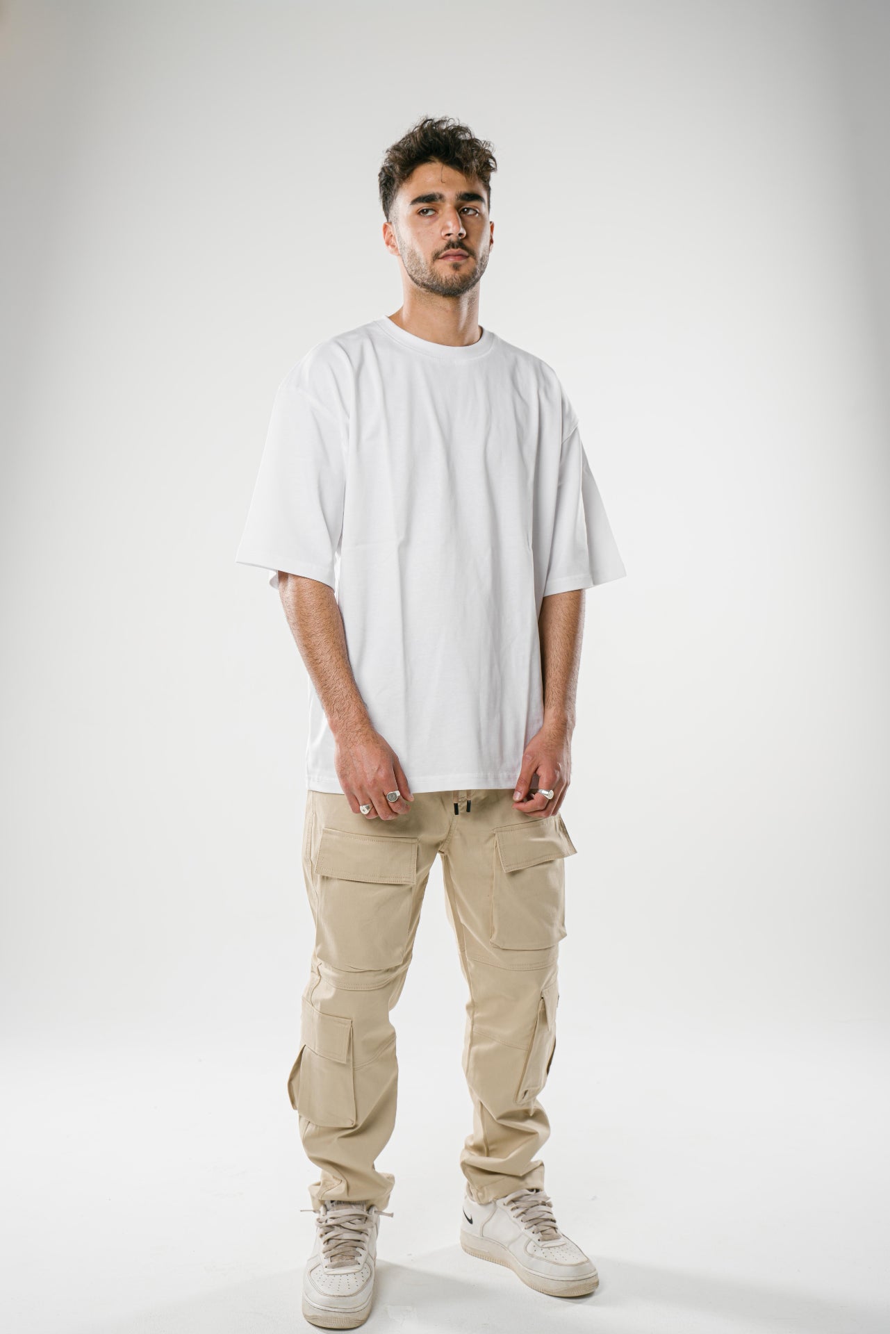 Multi-Pockets Beige Cargo Pants