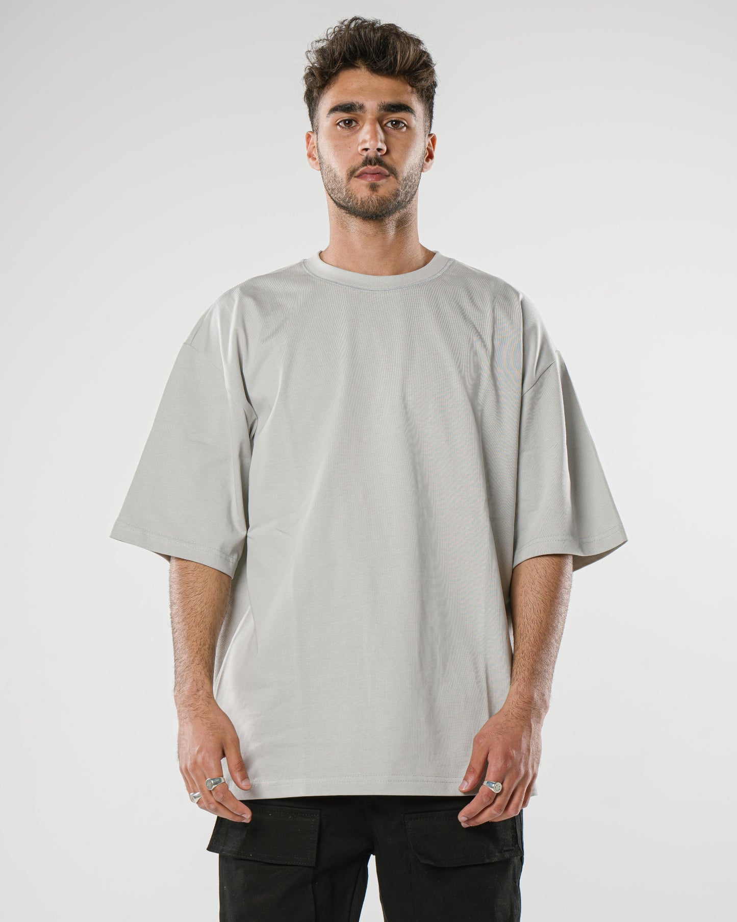 Silver Grey Oversized Tee