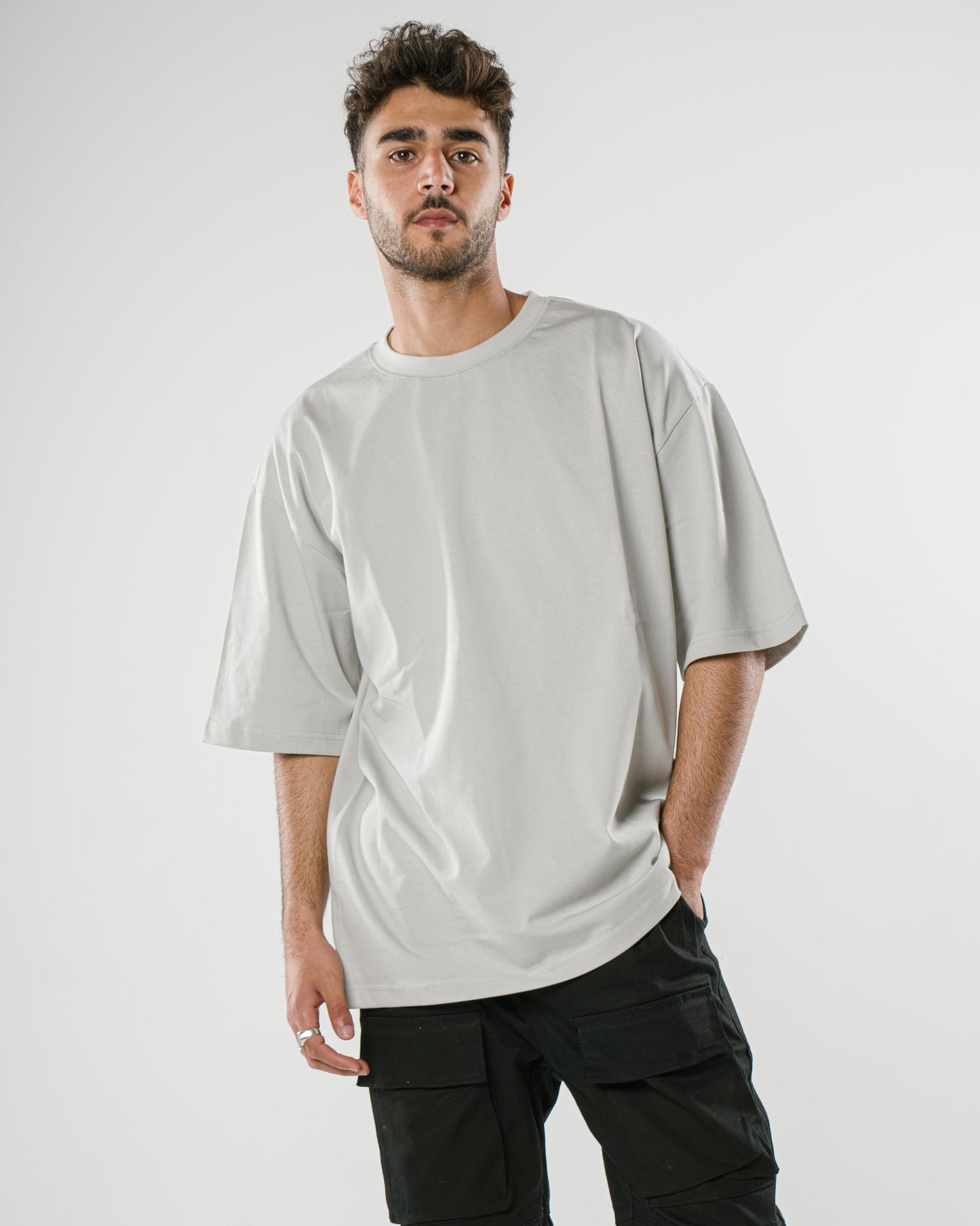Silver Grey Oversized Tee