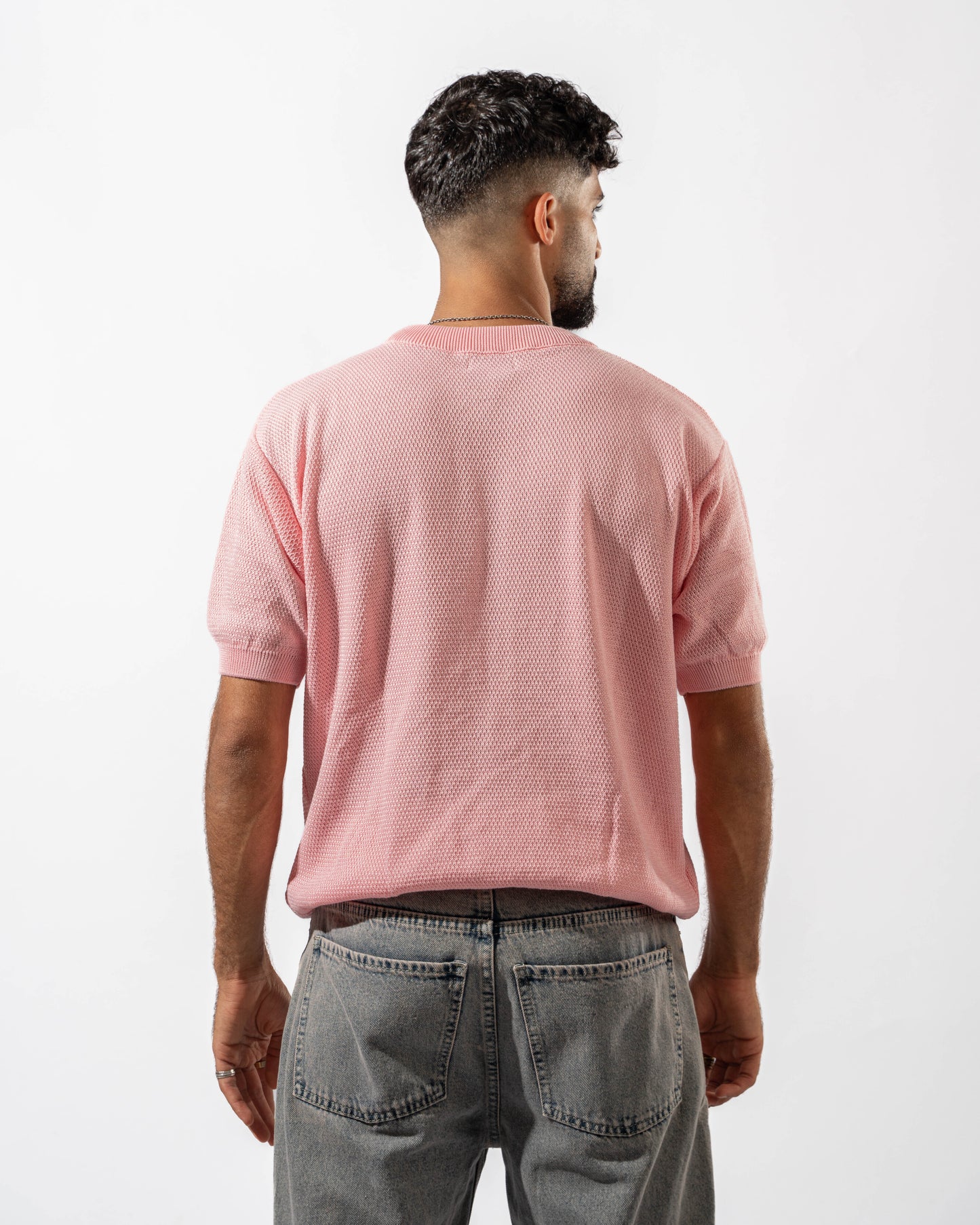 Dotted Knit Tee in Pink