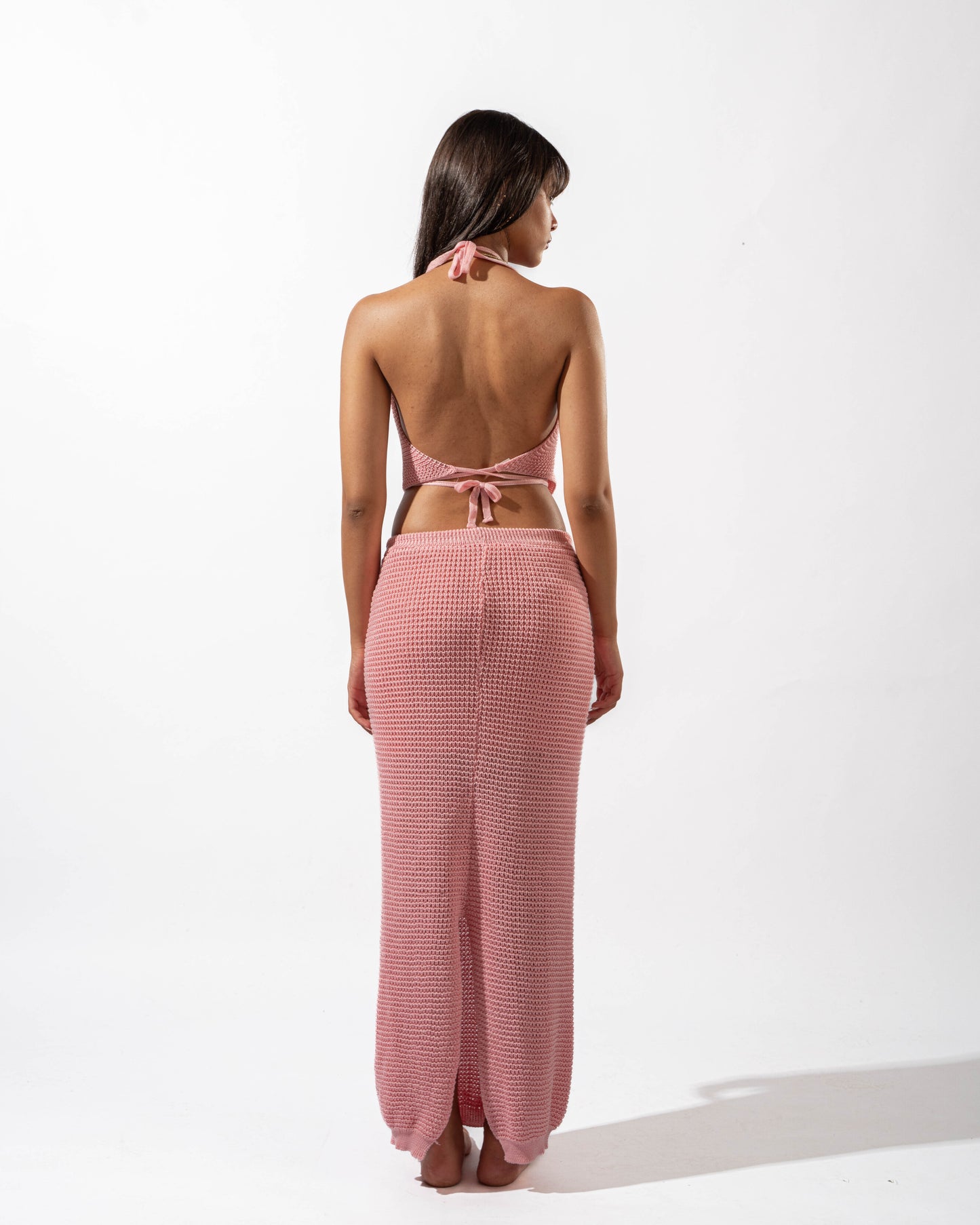 Diamond Knitted Top in Pink