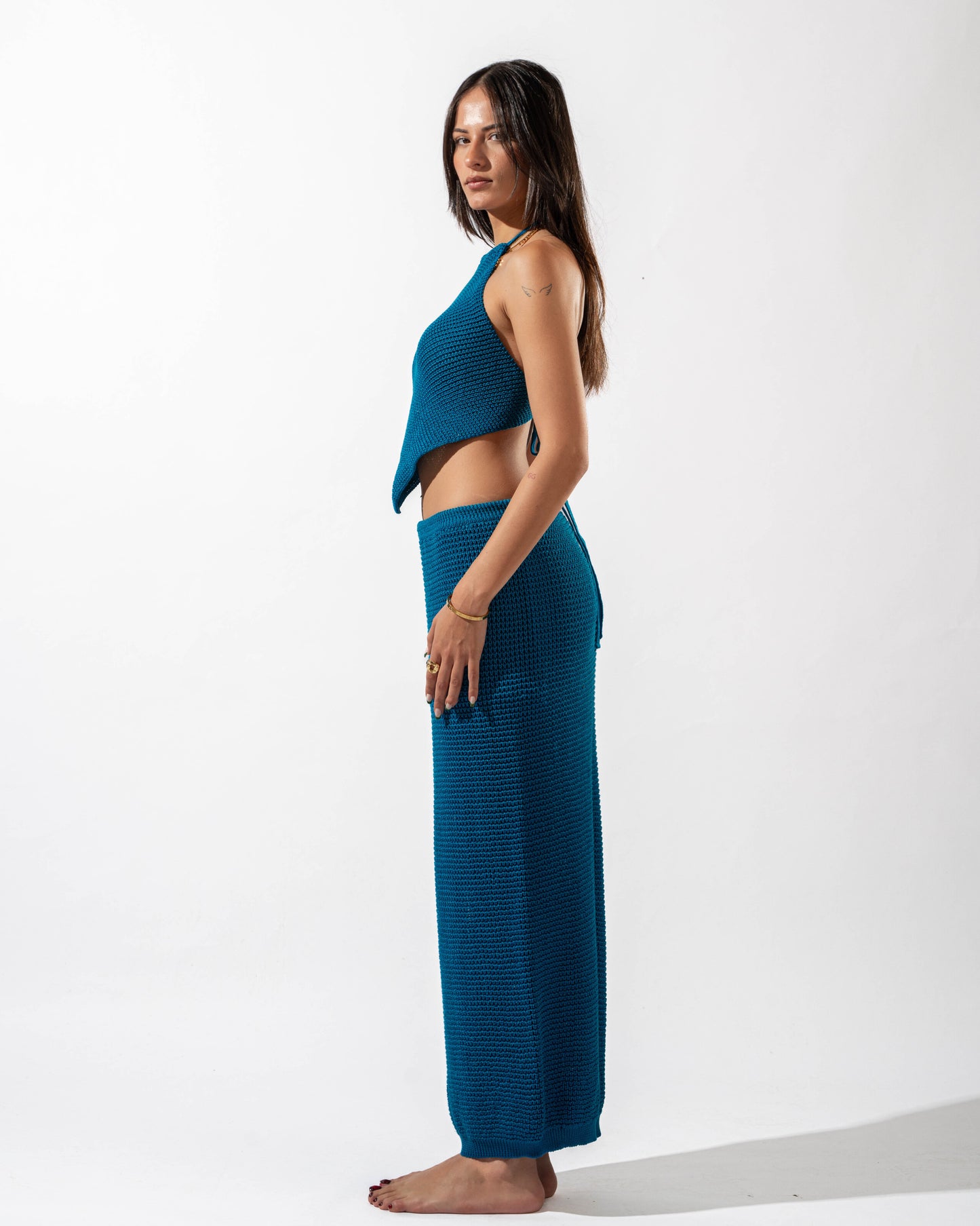 Knitted Skirt in Blue