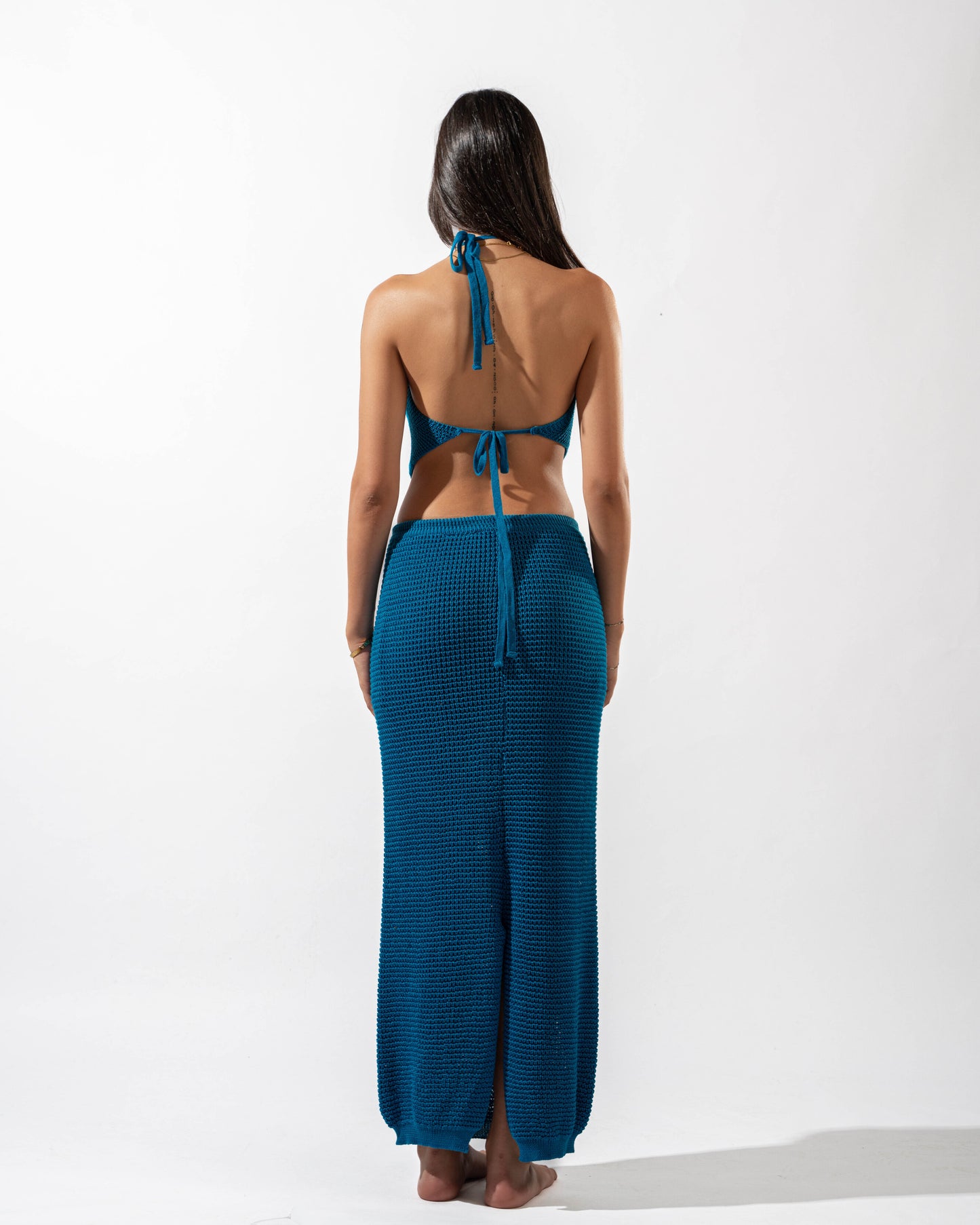Knitted Skirt in Blue