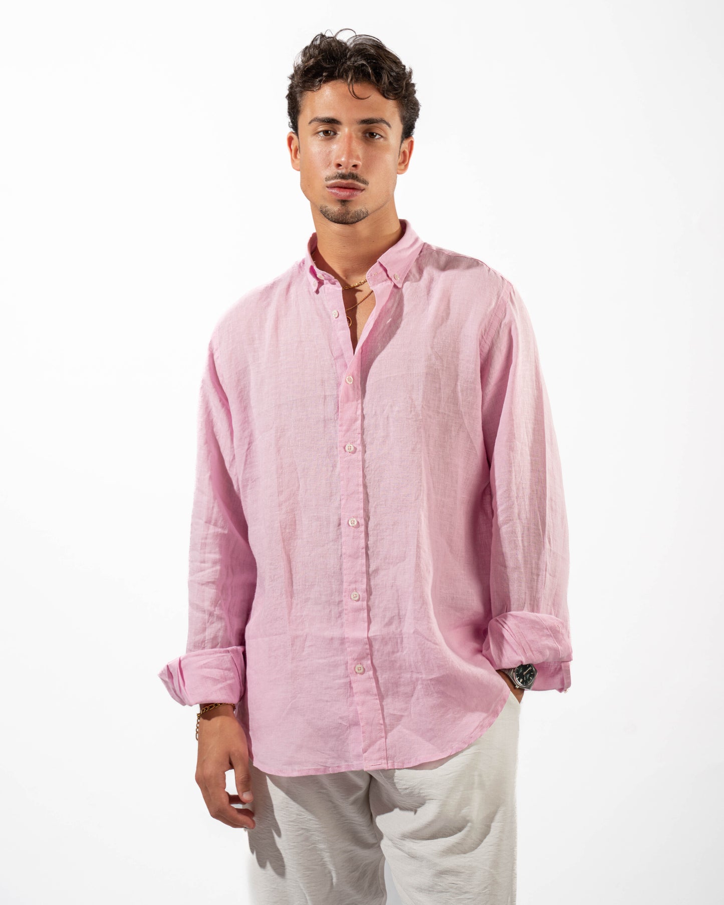 Pink Linen Shirt