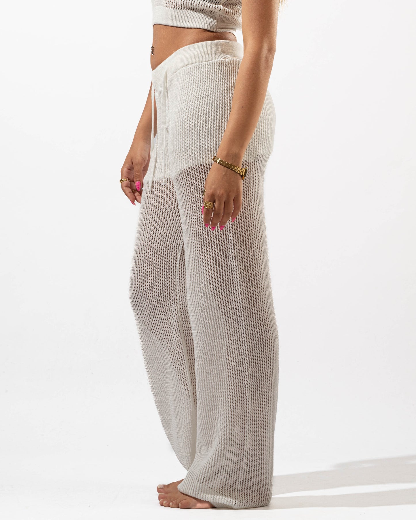 Knitted Pants in White