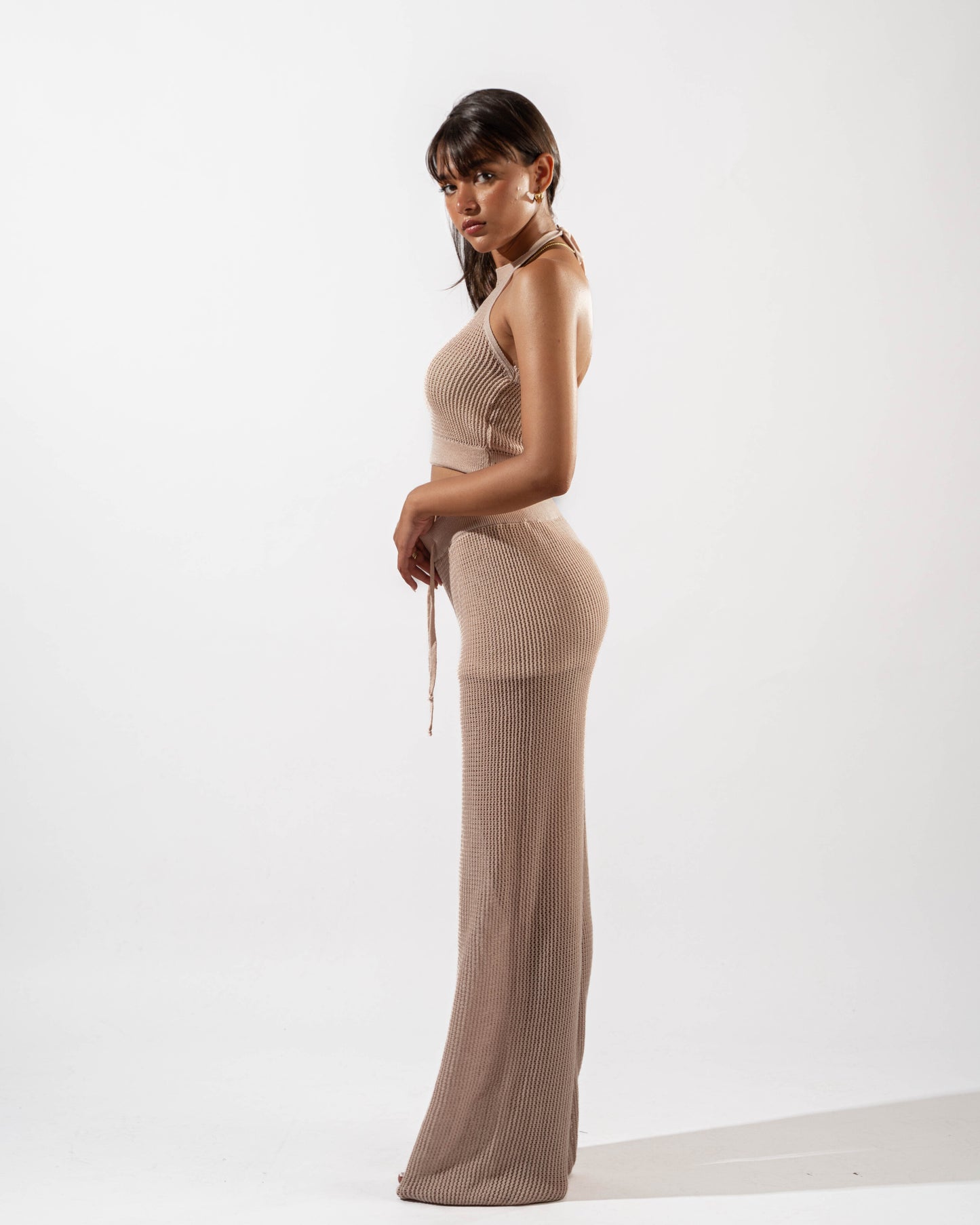 Knitted Pants in Beige