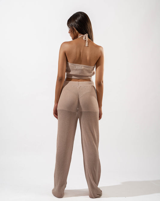 Knitted Pants in Beige