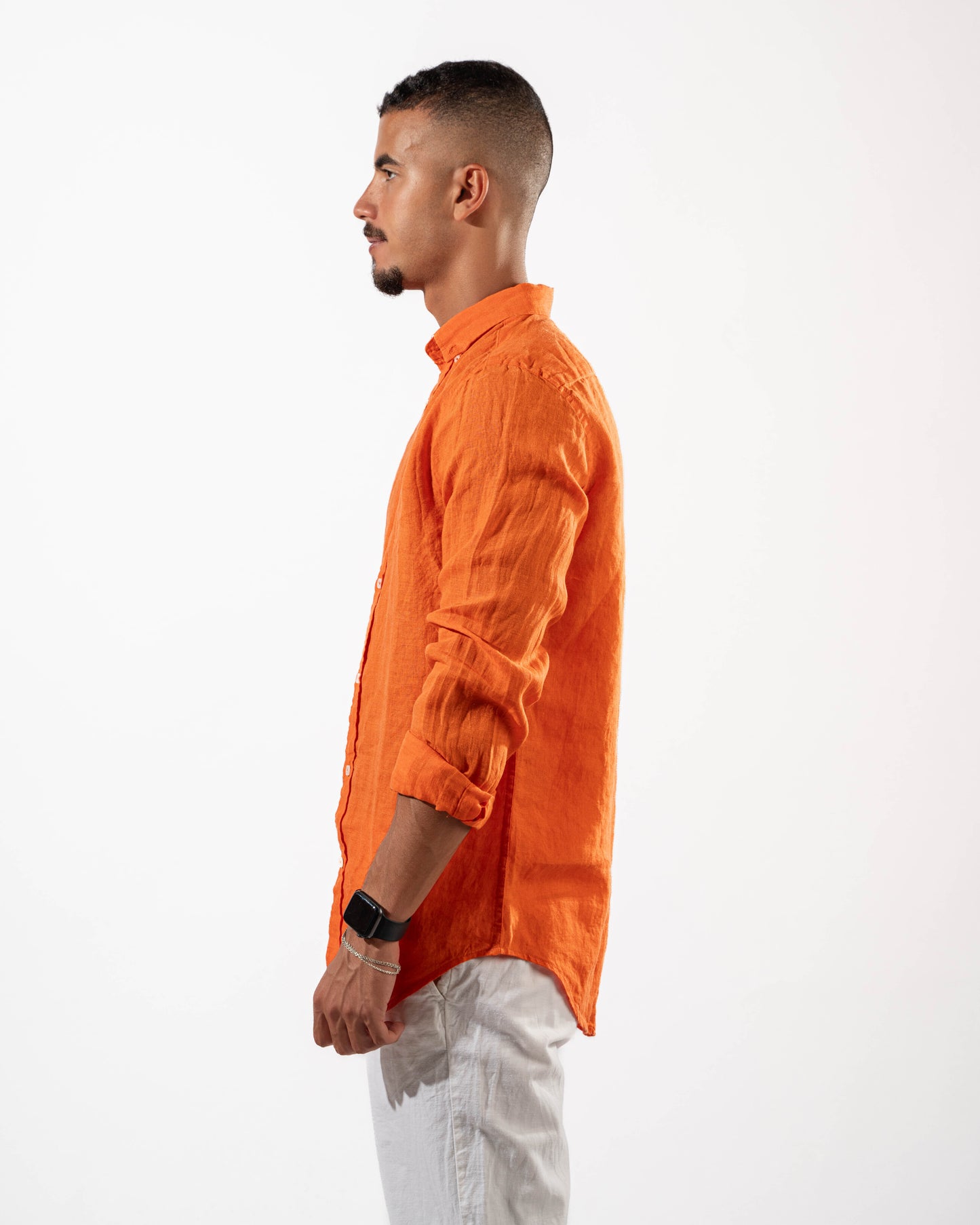 Orange Linen Shirt