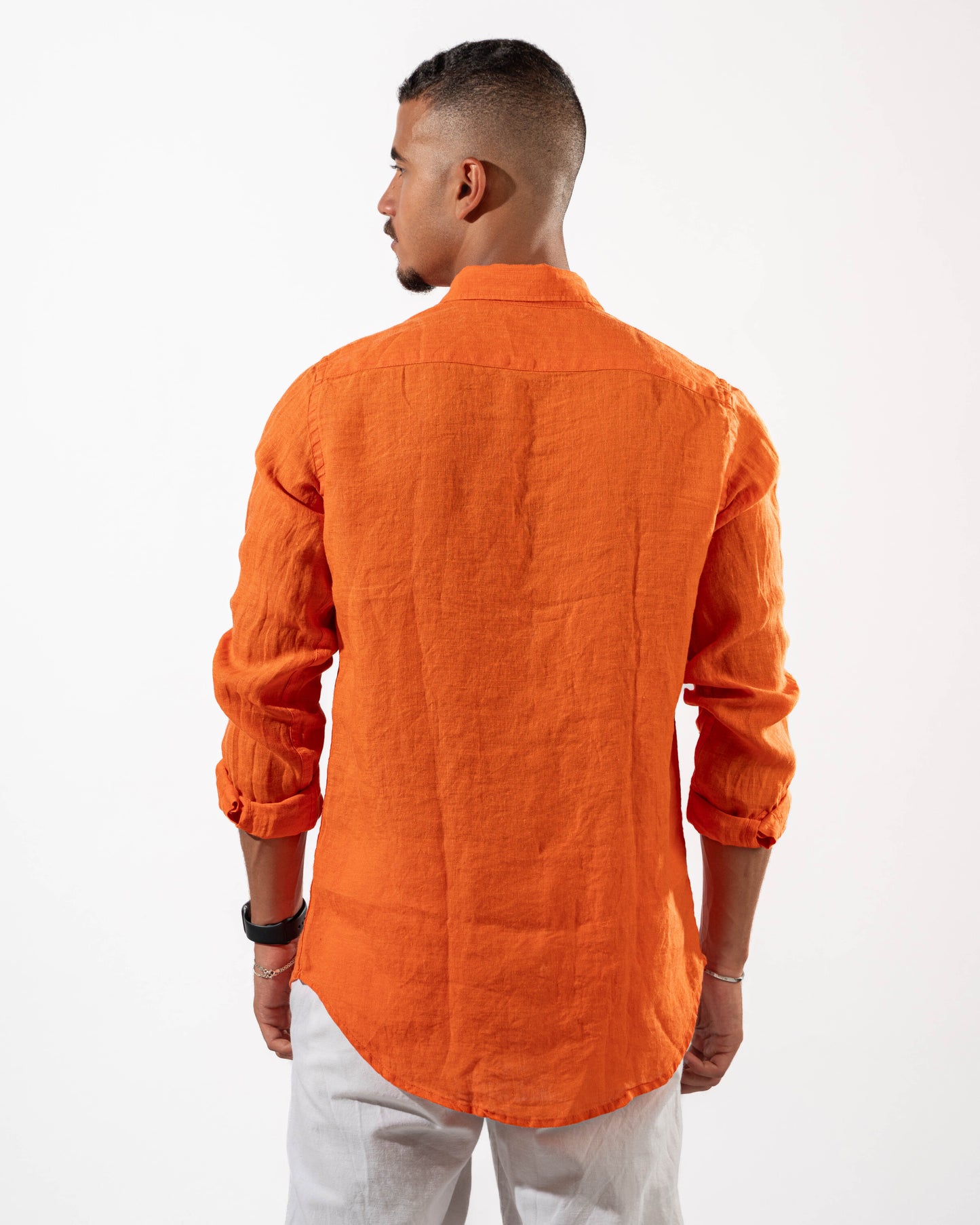 Orange Linen Shirt