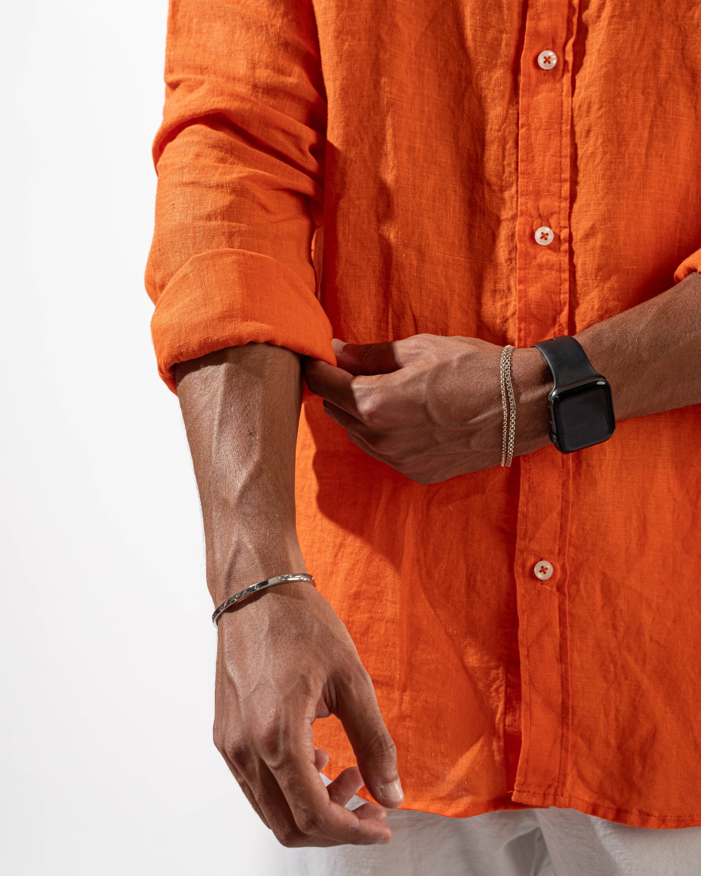 Orange Linen Shirt