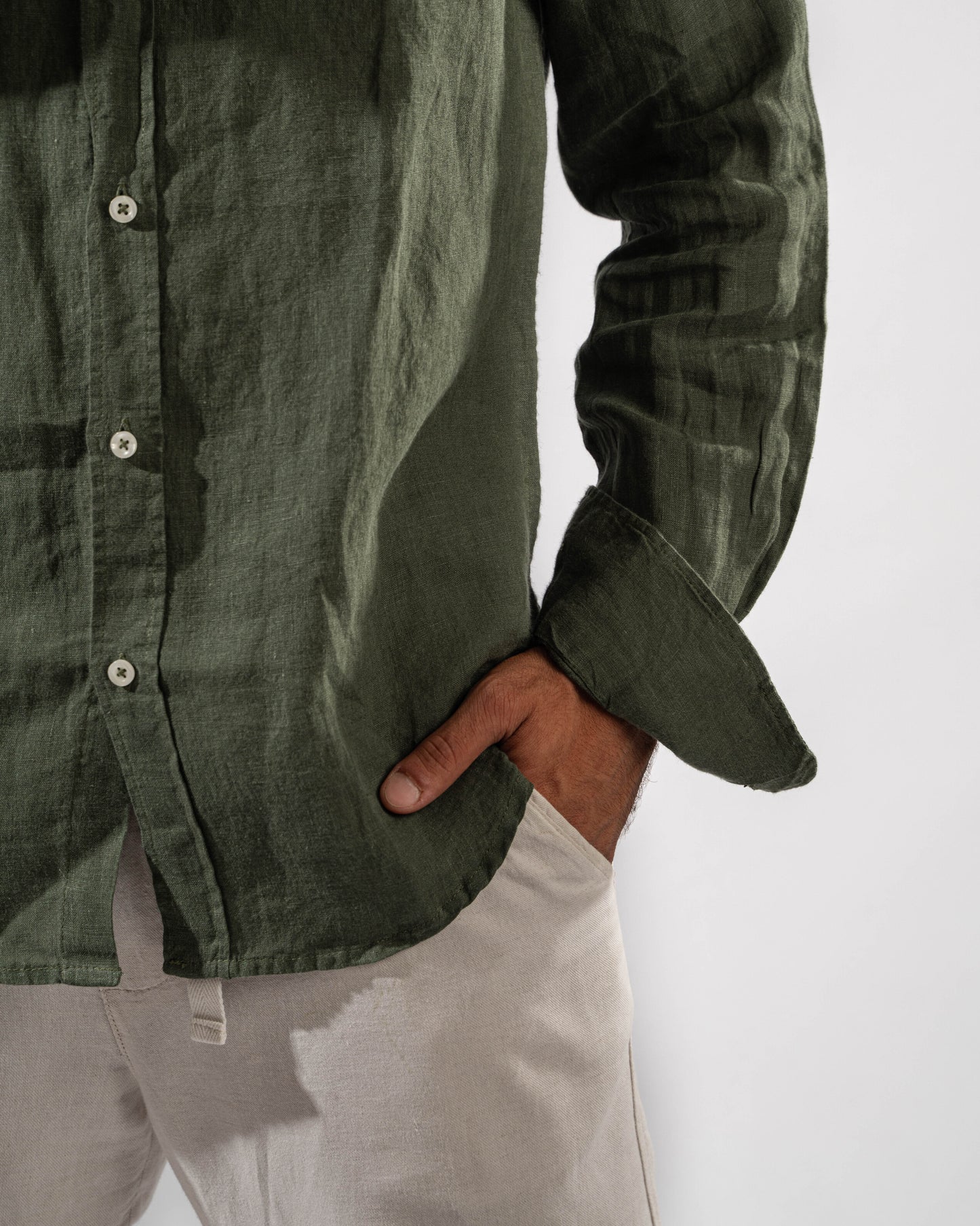 Olive Linen Shirt