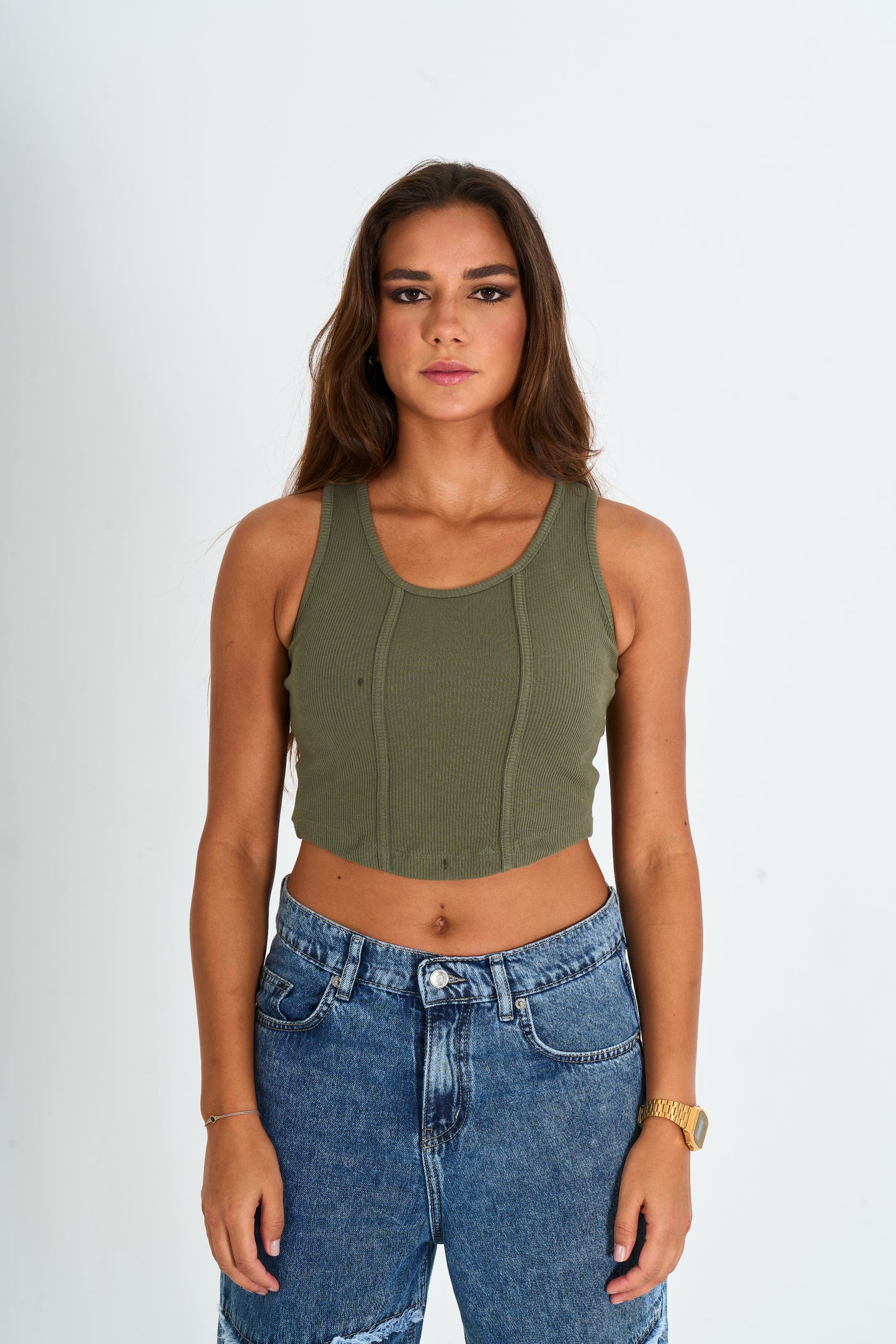 Olive Corset Top