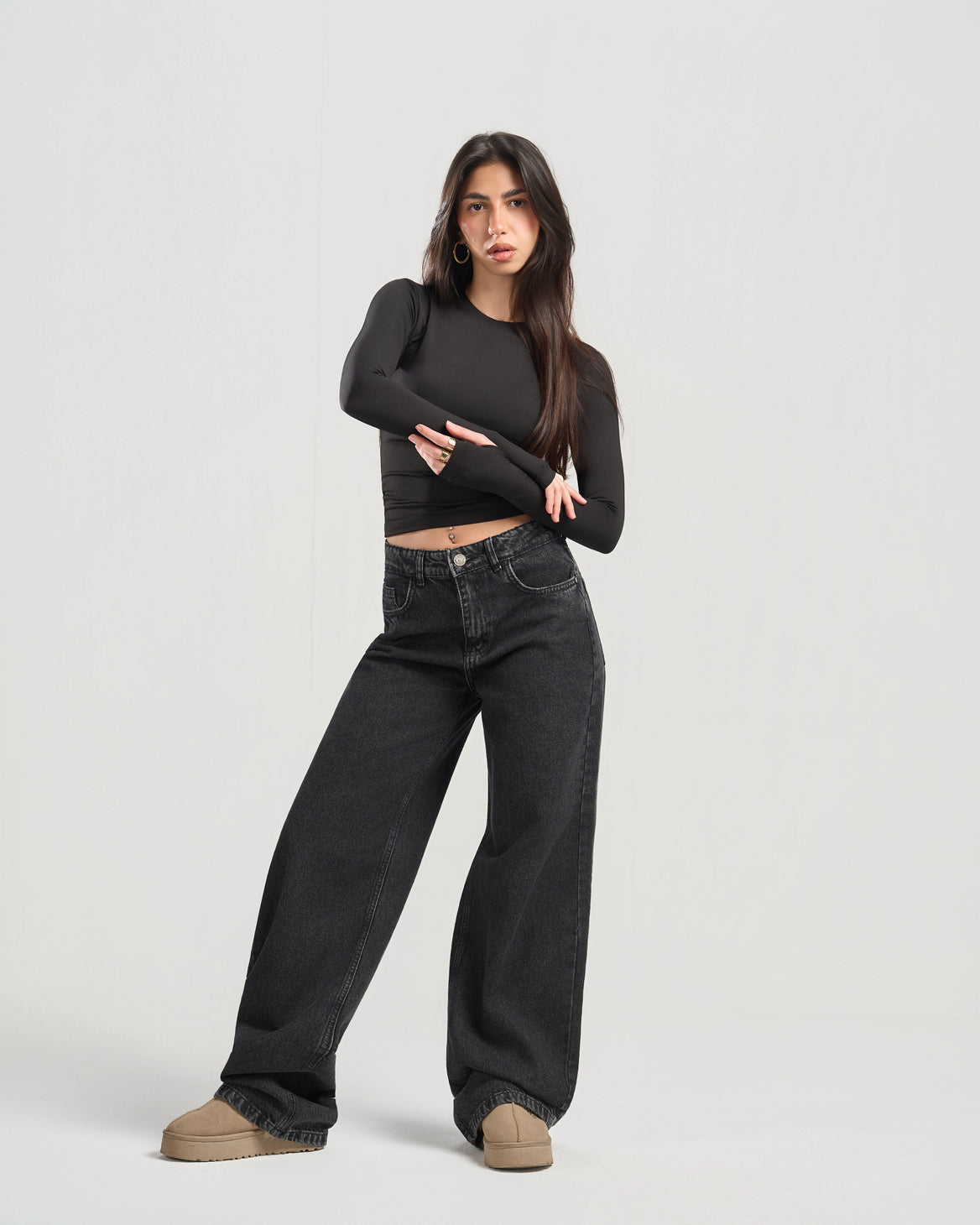 Black Women Straight Jeans