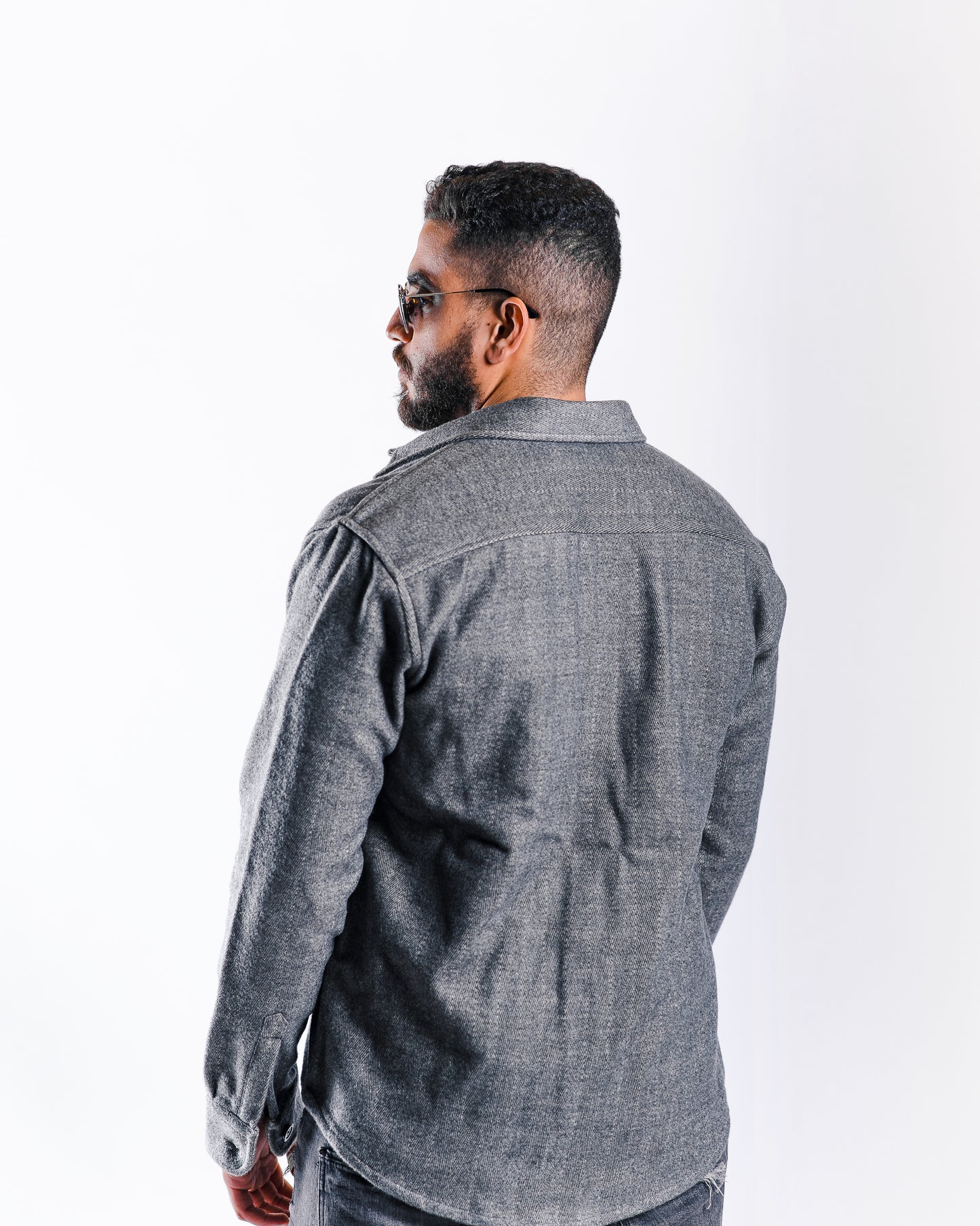 Dark Grey Twill Shacket