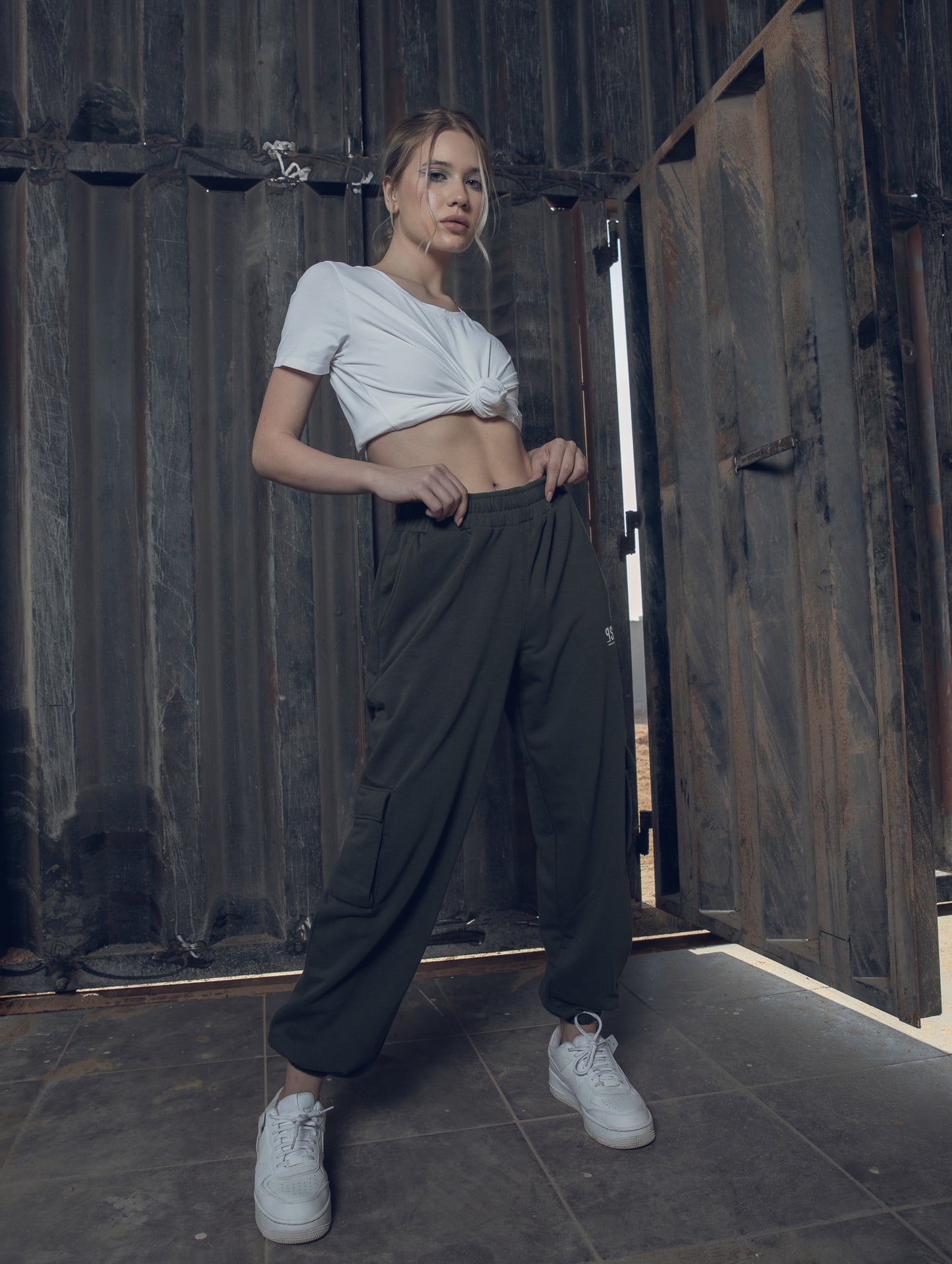 Olive Green Utility Sweatpants (Women)