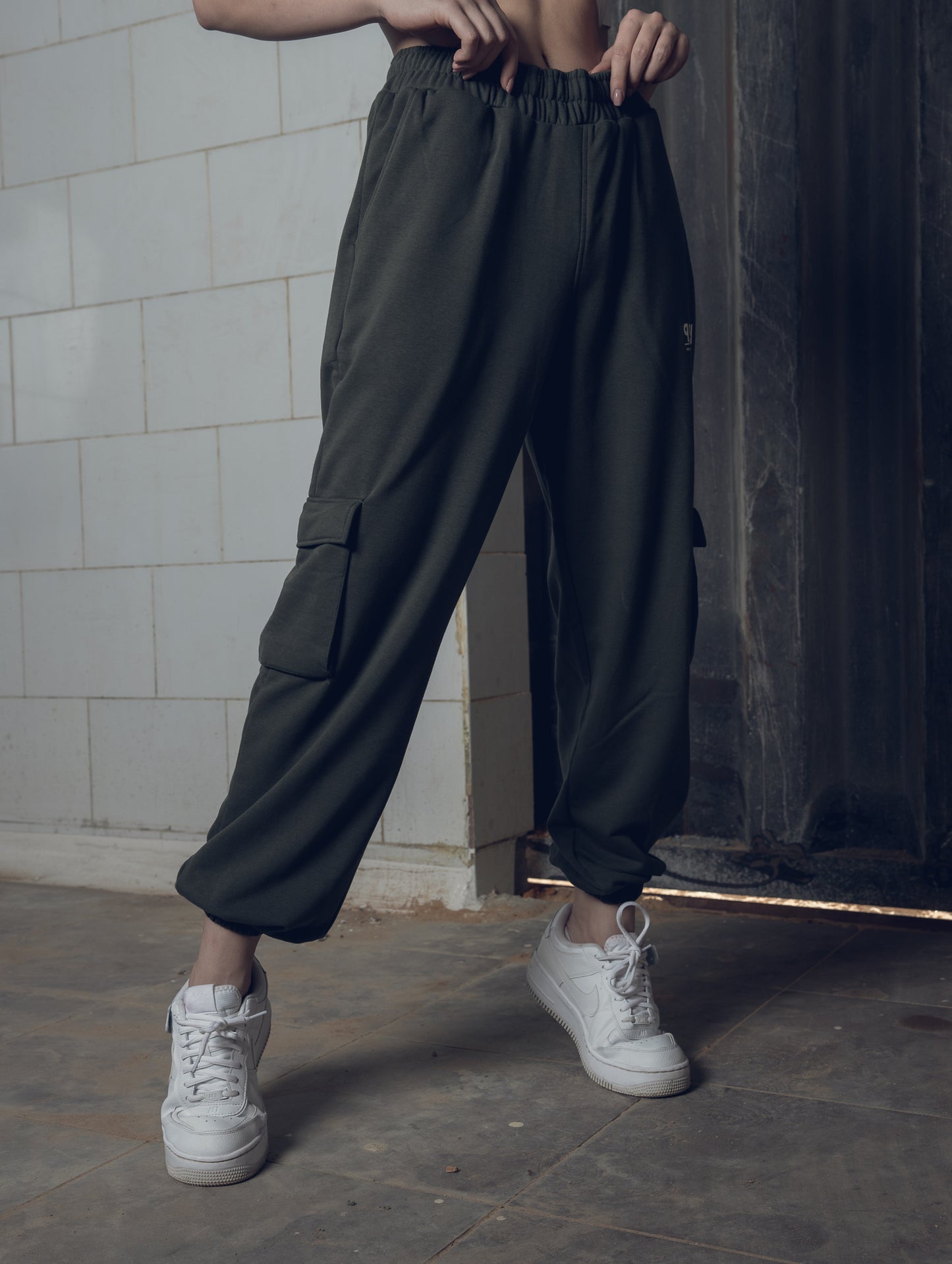 Olive Green Utility Sweatpants (Women)