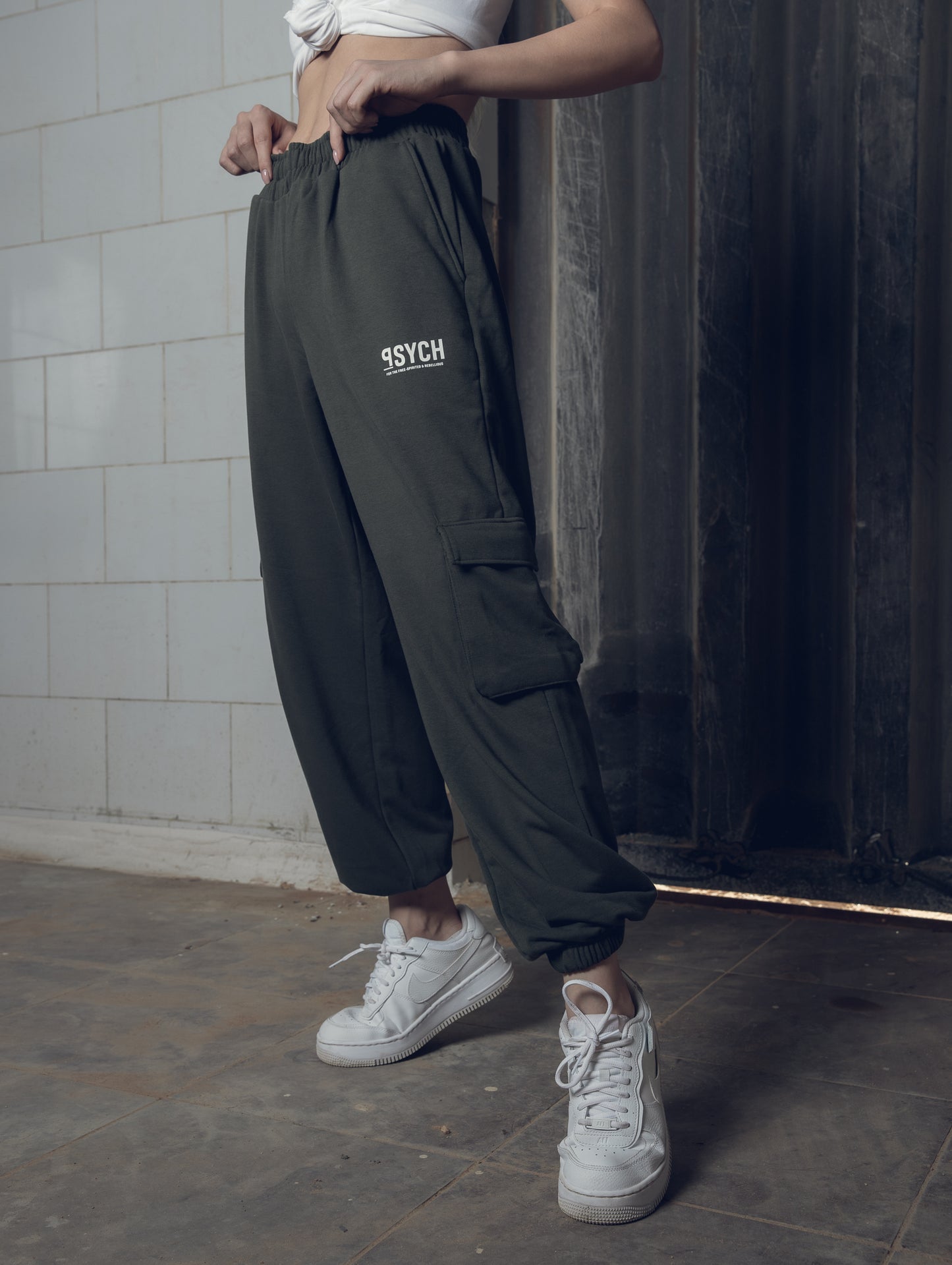 Olive Green Utility Sweatpants (Women)
