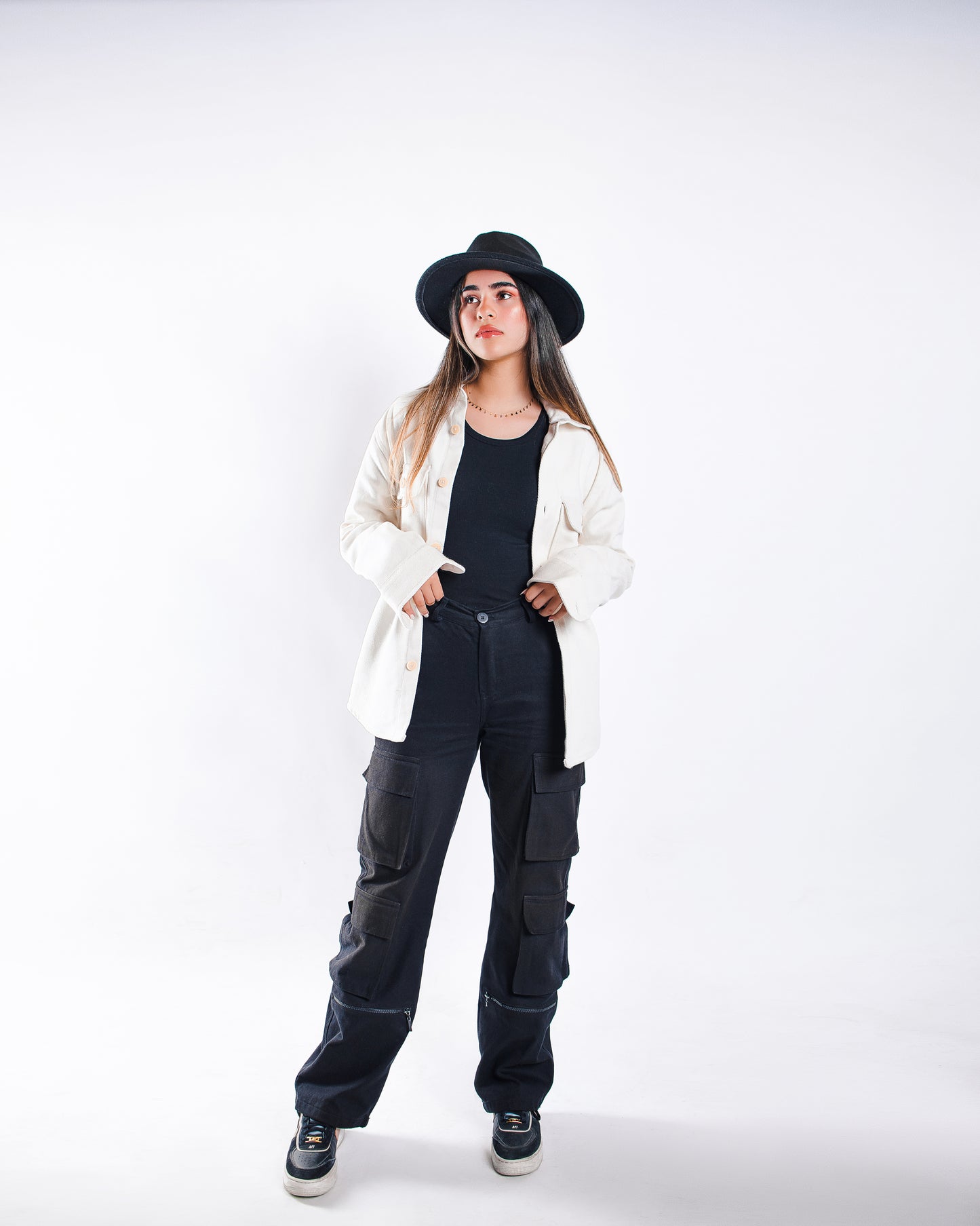 Off-white Twill Shacket