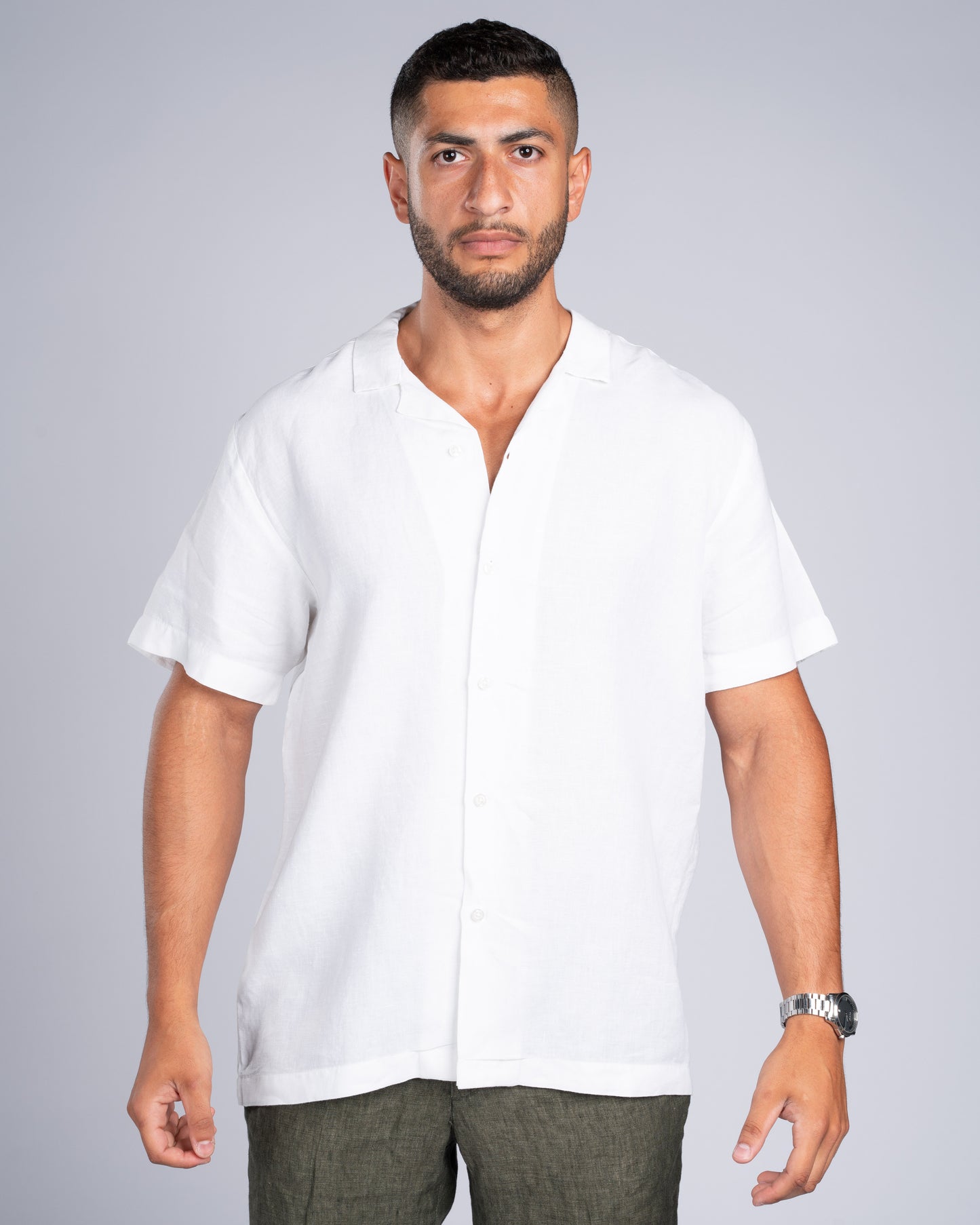 White Linen Shirt (Short Sleeves)