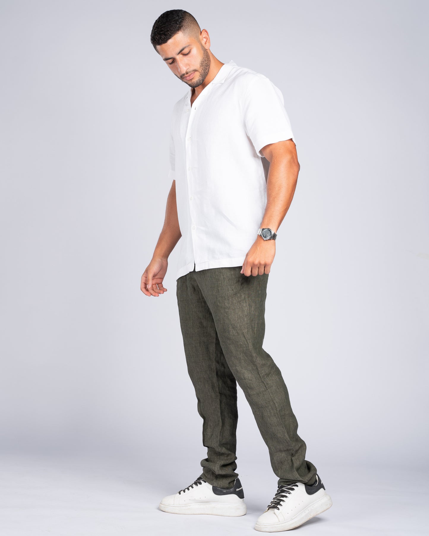 White Linen Shirt (Short Sleeves)
