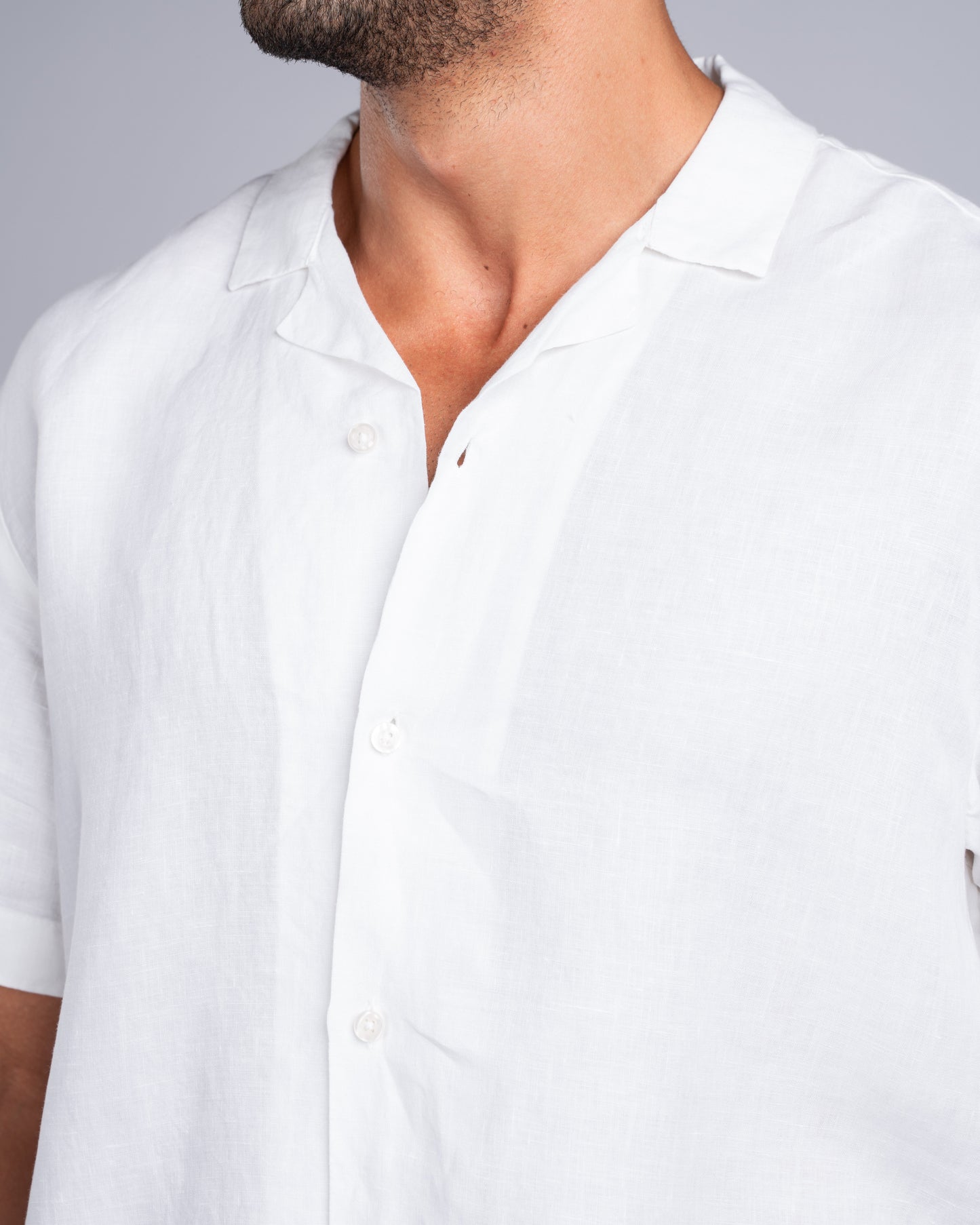 White Linen Shirt (Short Sleeves)