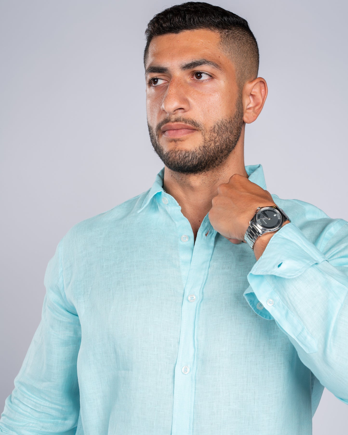 Aqua Linen Shirt