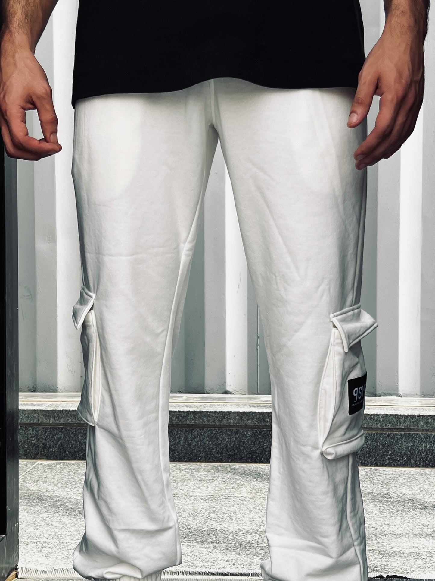 White Cargo Sweatpants (Unisex)