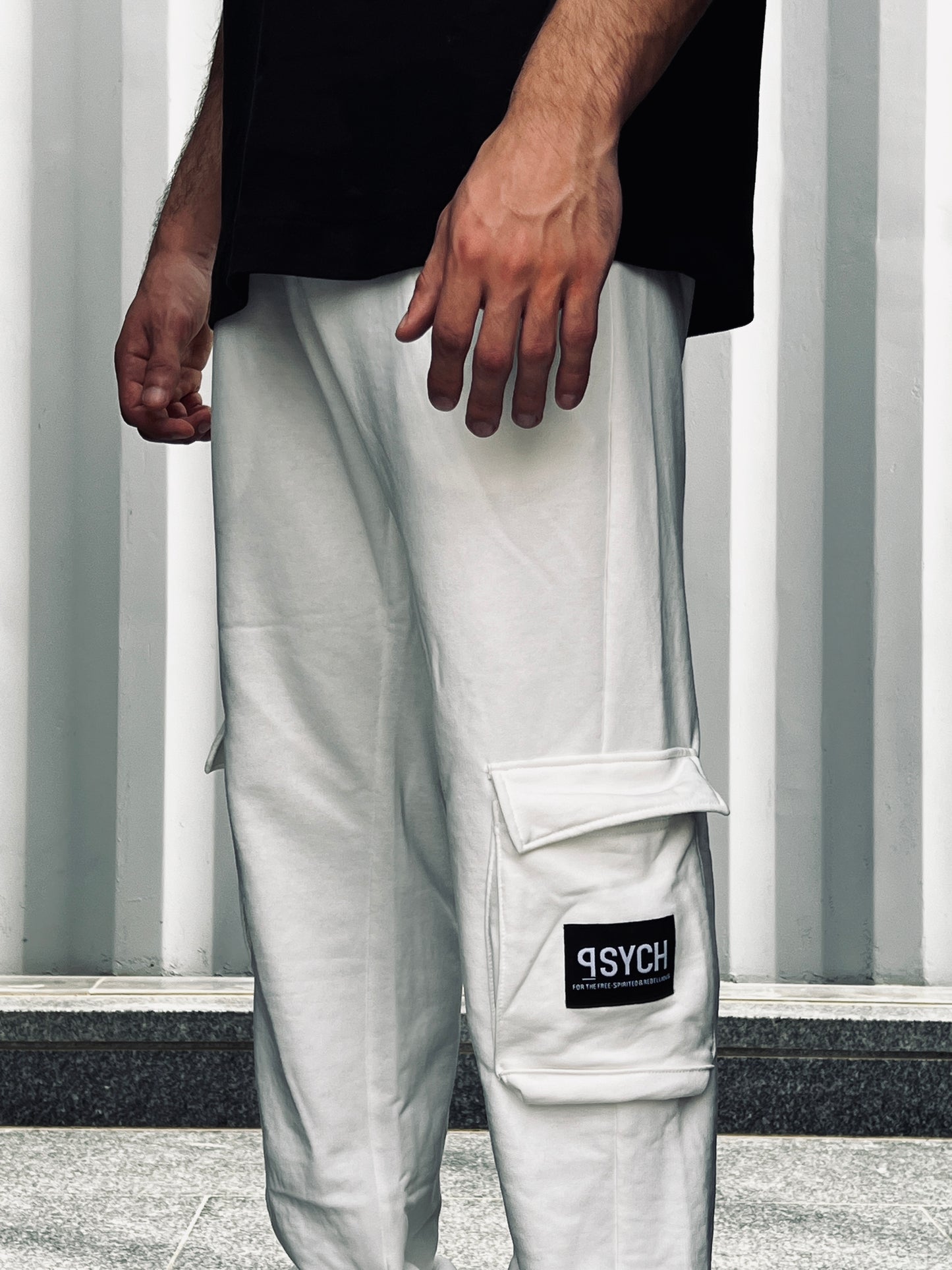 White Cargo Sweatpants (Unisex)