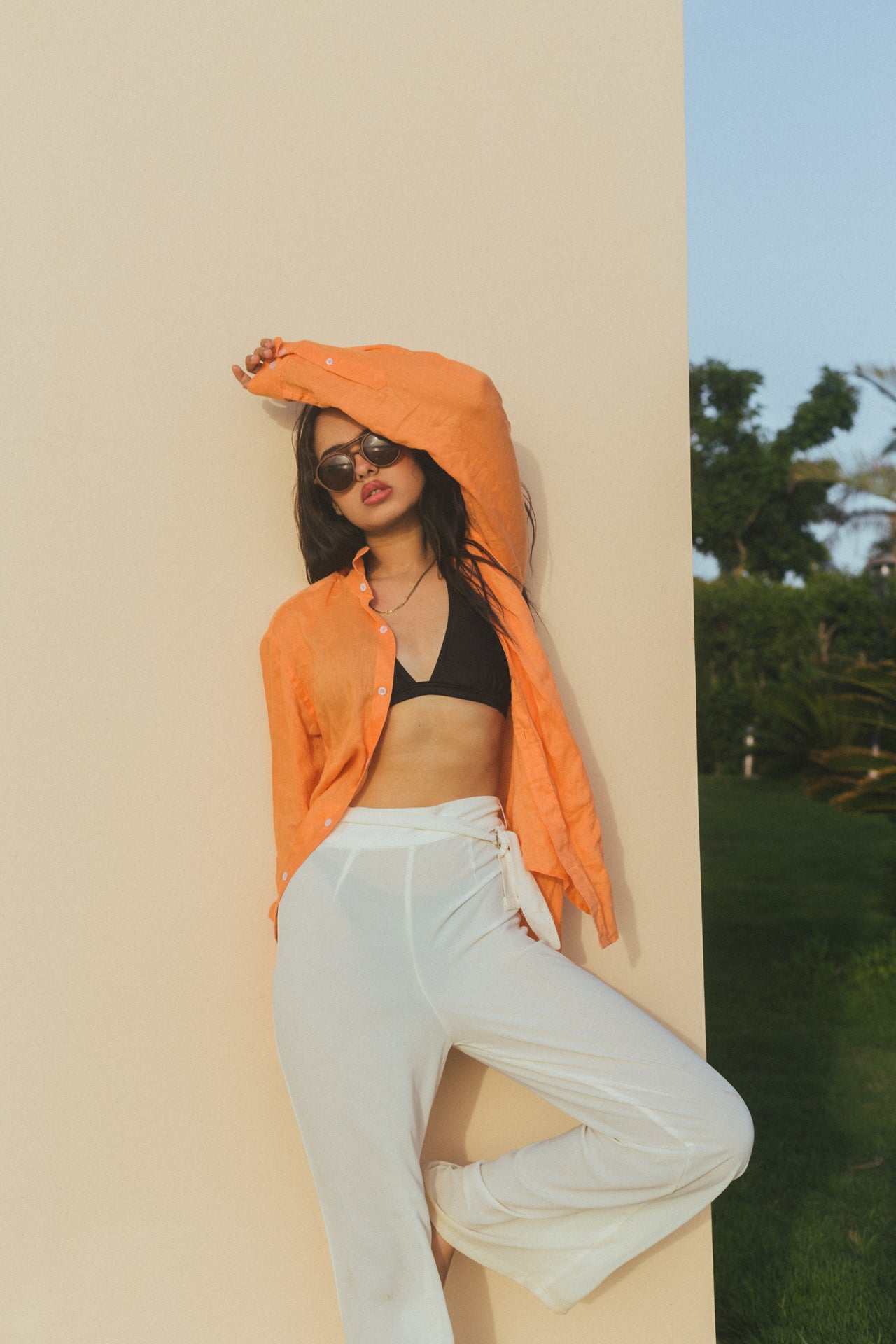 Orange Linen Shirt