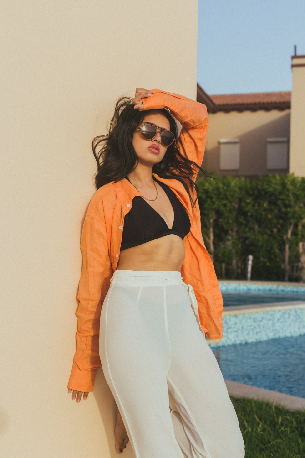 Orange Linen Shirt
