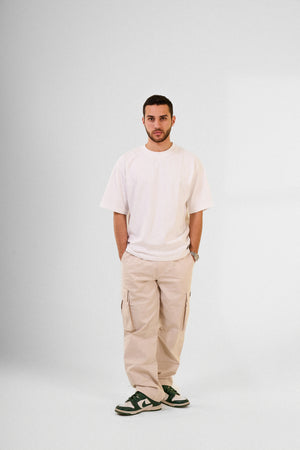 Creme Cargo Pants