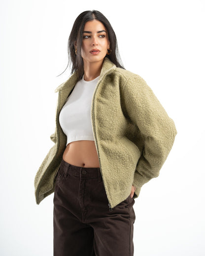 SAGE GREEN FAUX JACKET