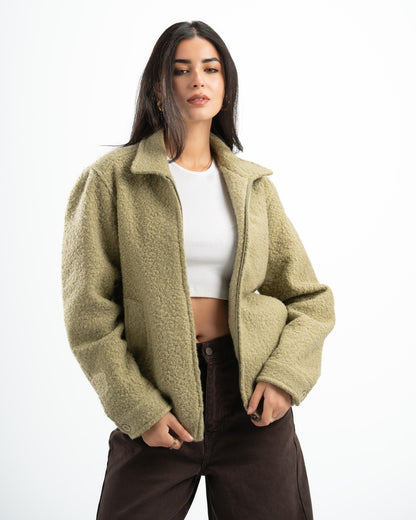 SAGE GREEN FAUX JACKET