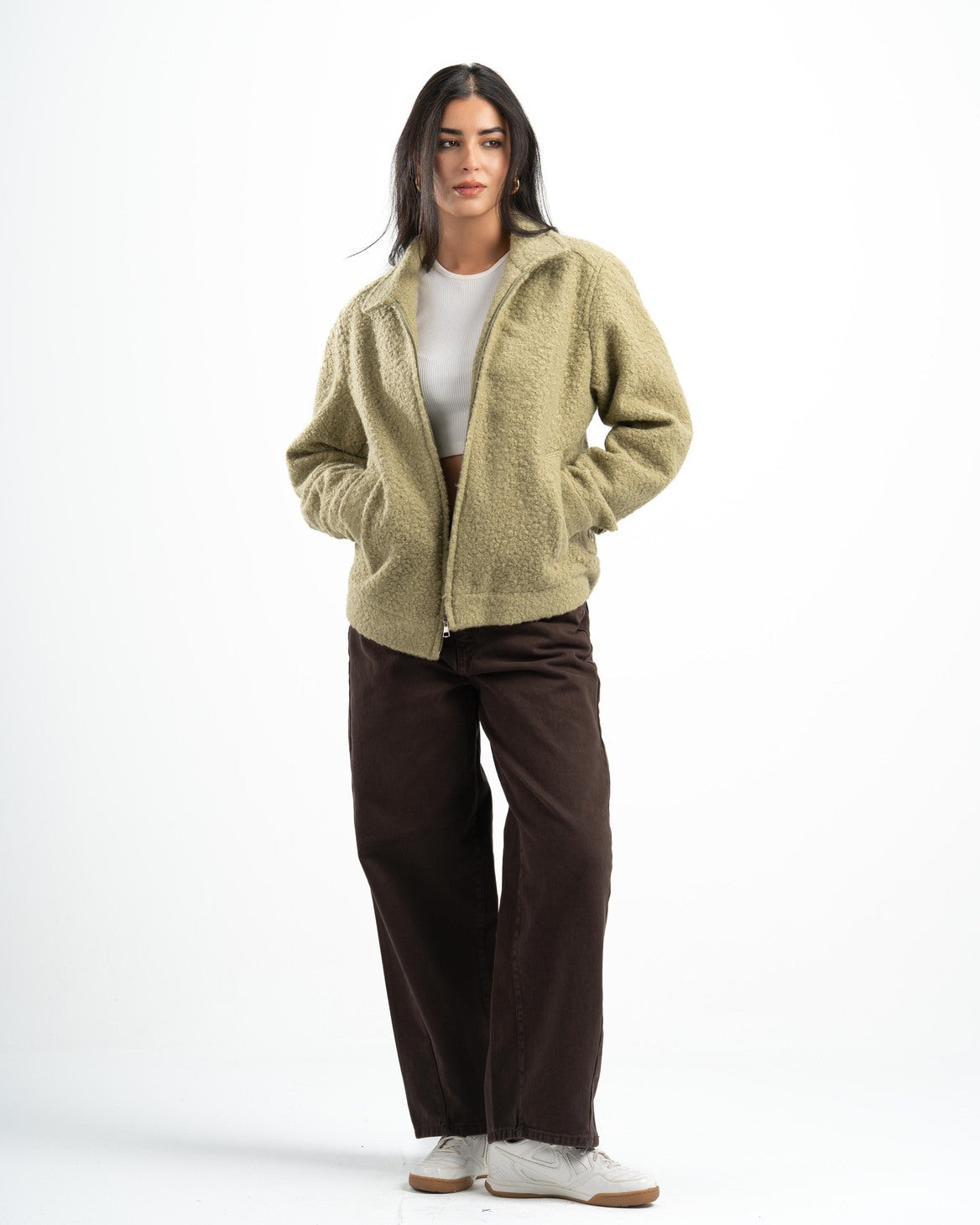 SAGE GREEN FAUX JACKET
